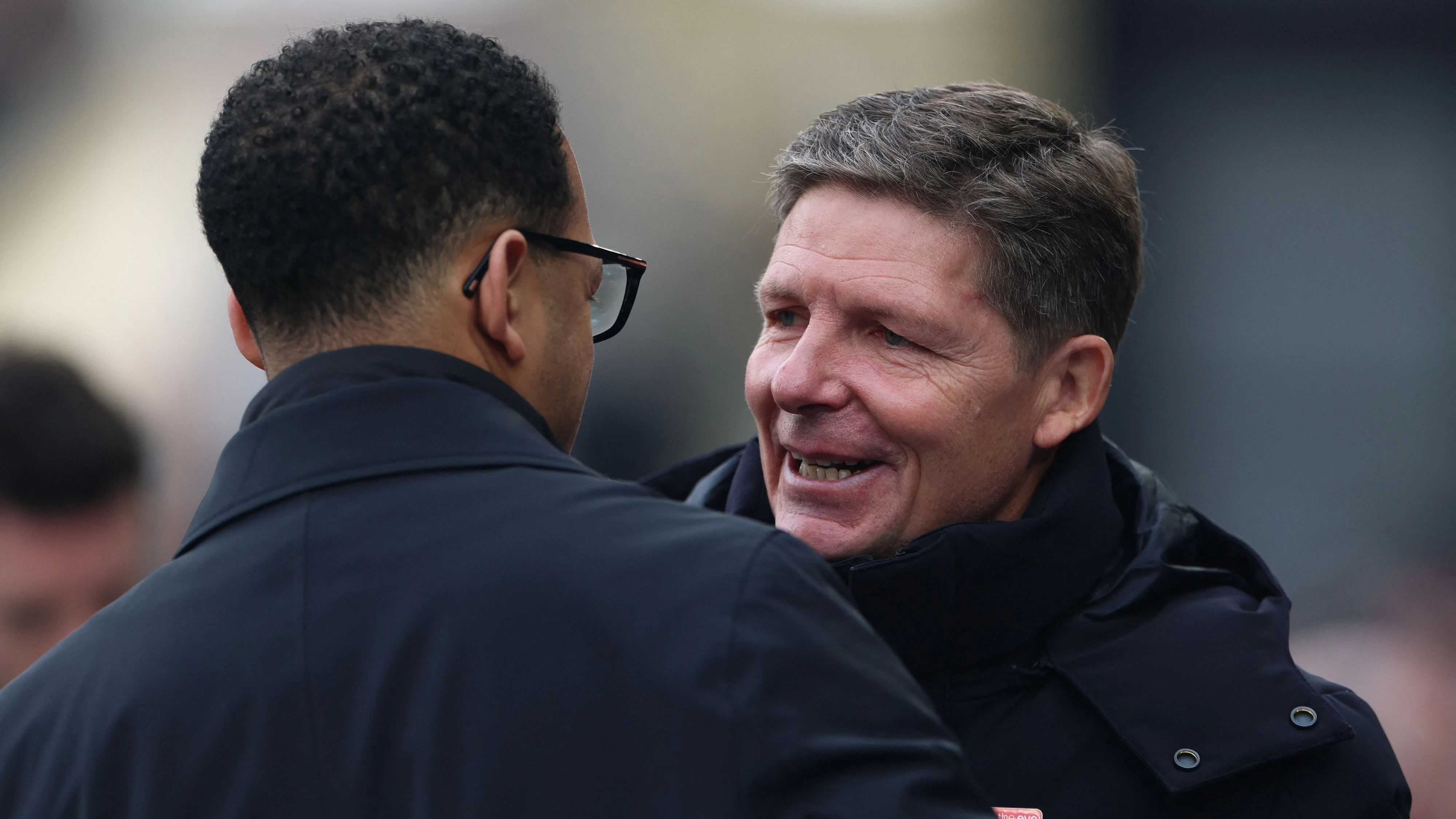 Oliver Glasner und der inzwischen gefeuerte Chelsea-Trainer Liam Rosenior