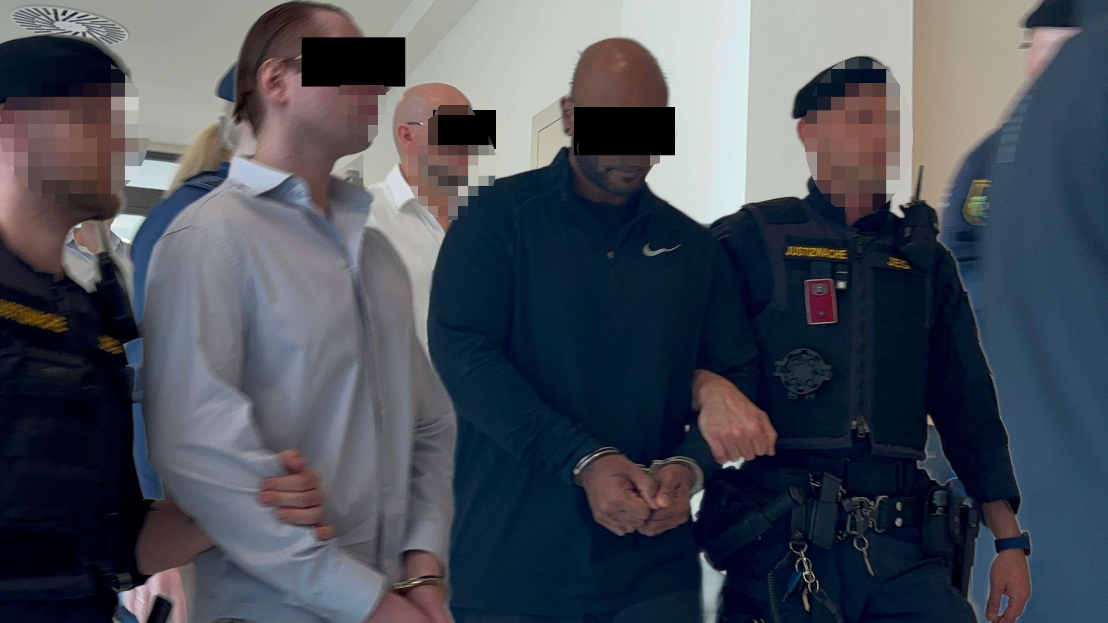 Der Student, der Wiener Juwelier (hinten) und der Möchtegern-Superman (