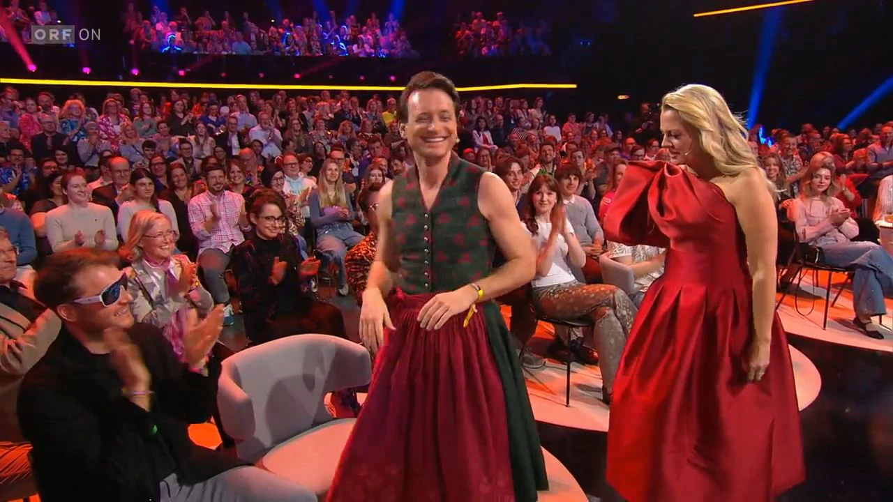 Martin hatte während der ORF-Aufzeichnung zu Schönebergers ESC-Sendung besonders Spaß.