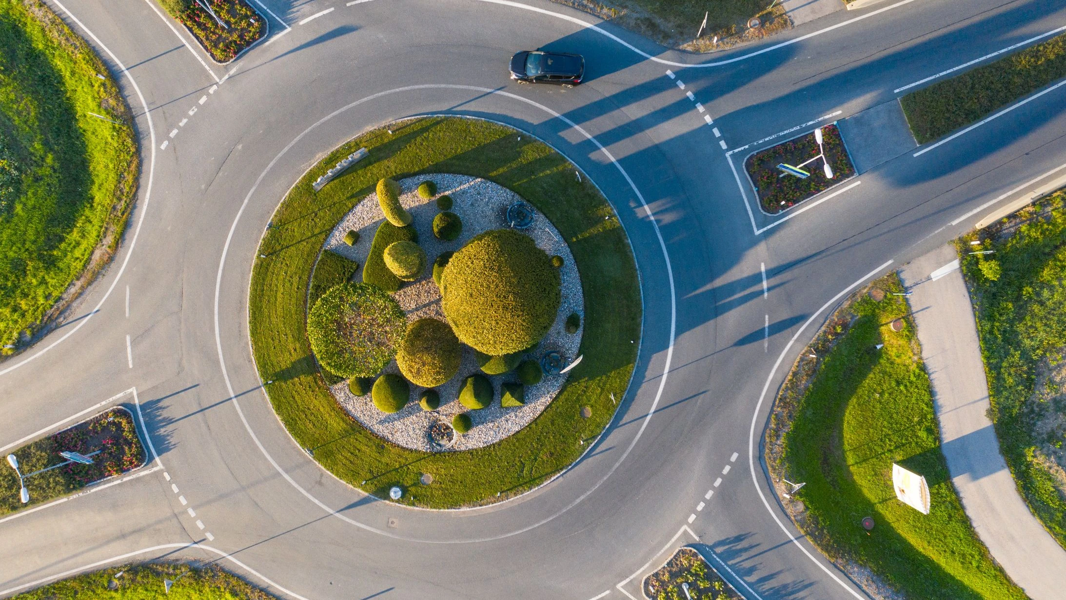 Mit Bäumen mitten im Kreisverkehr holt Anton Starkl die Natur zurück auf die Straße.