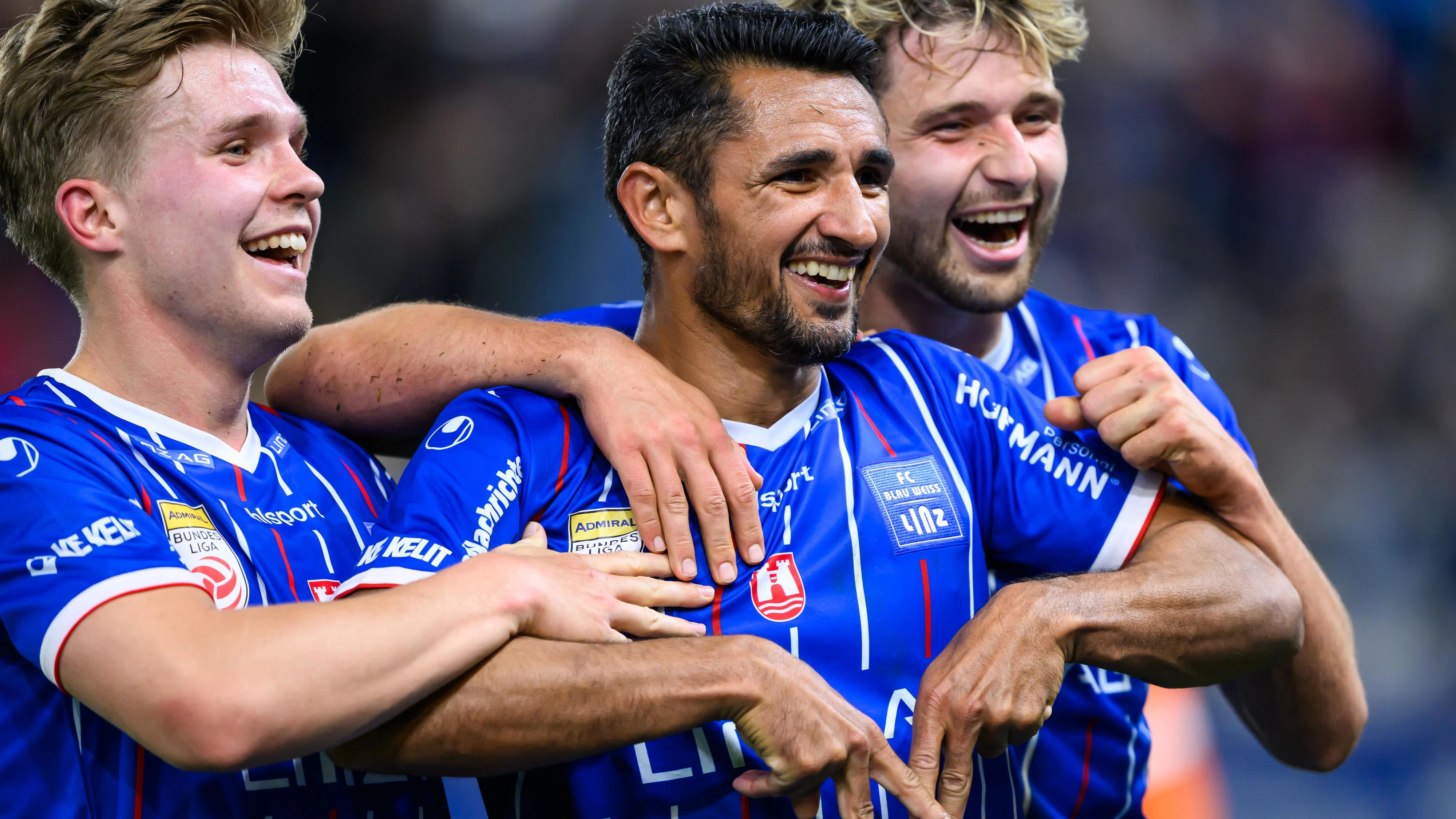 LINZ,AUSTRIA,24.APR.26 - SOCCER - ADMIRAL Bundesliga, qualification group, FC Blau Weiss Linz vs SCR Altach. Image shows the rejoicing of Ronivaldo Bernardo Sales (Linz). Photo: GEPA pictures/ Christian Moser