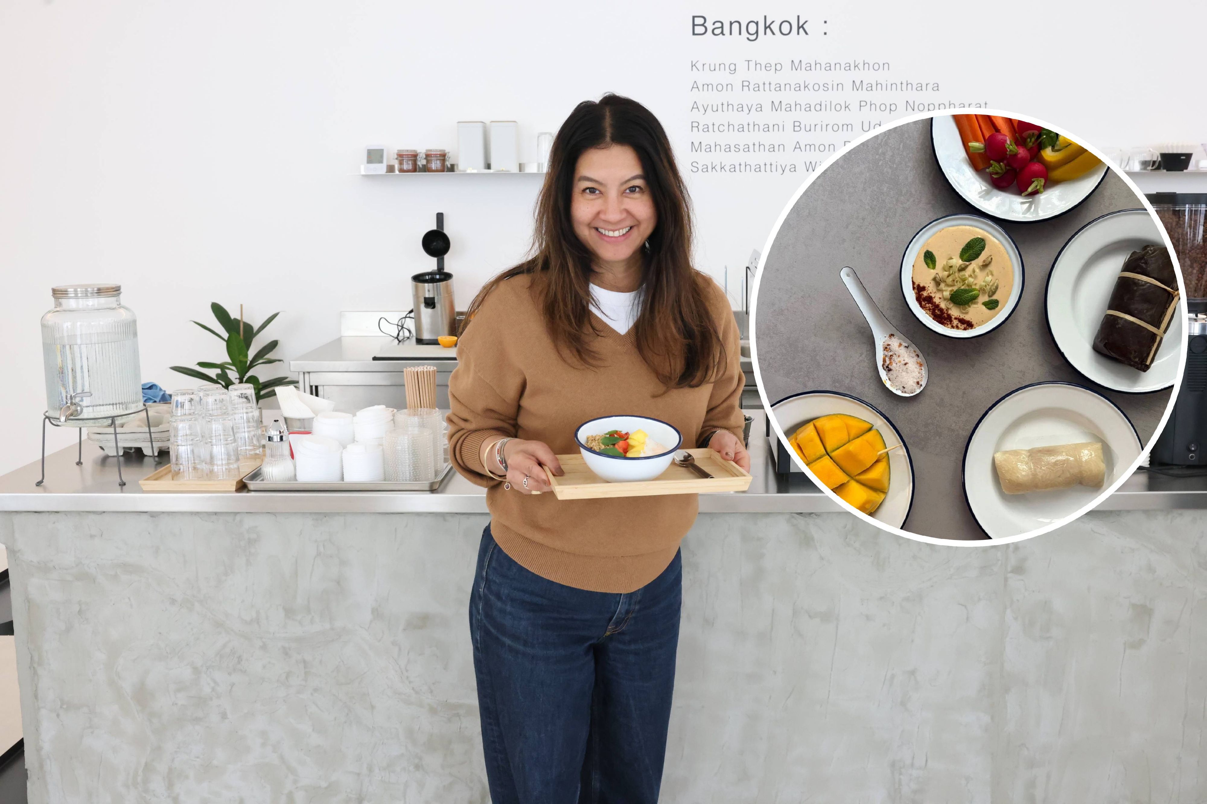 Naya Ehrlich-Adam präsentiert die Joghurt-Bowl sowie die Thai-Tapas.