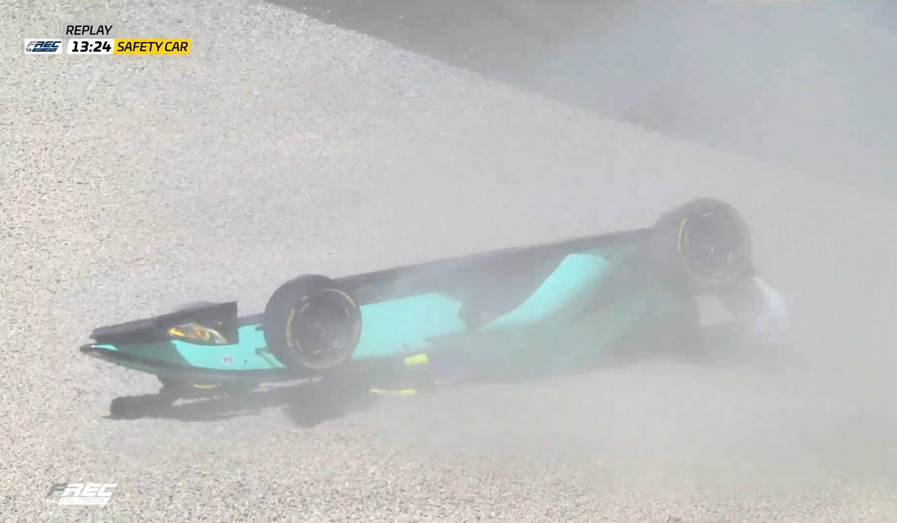 Saqer Al Maosherji hat sich mit seinem FREC-Boliden überschlagen. 