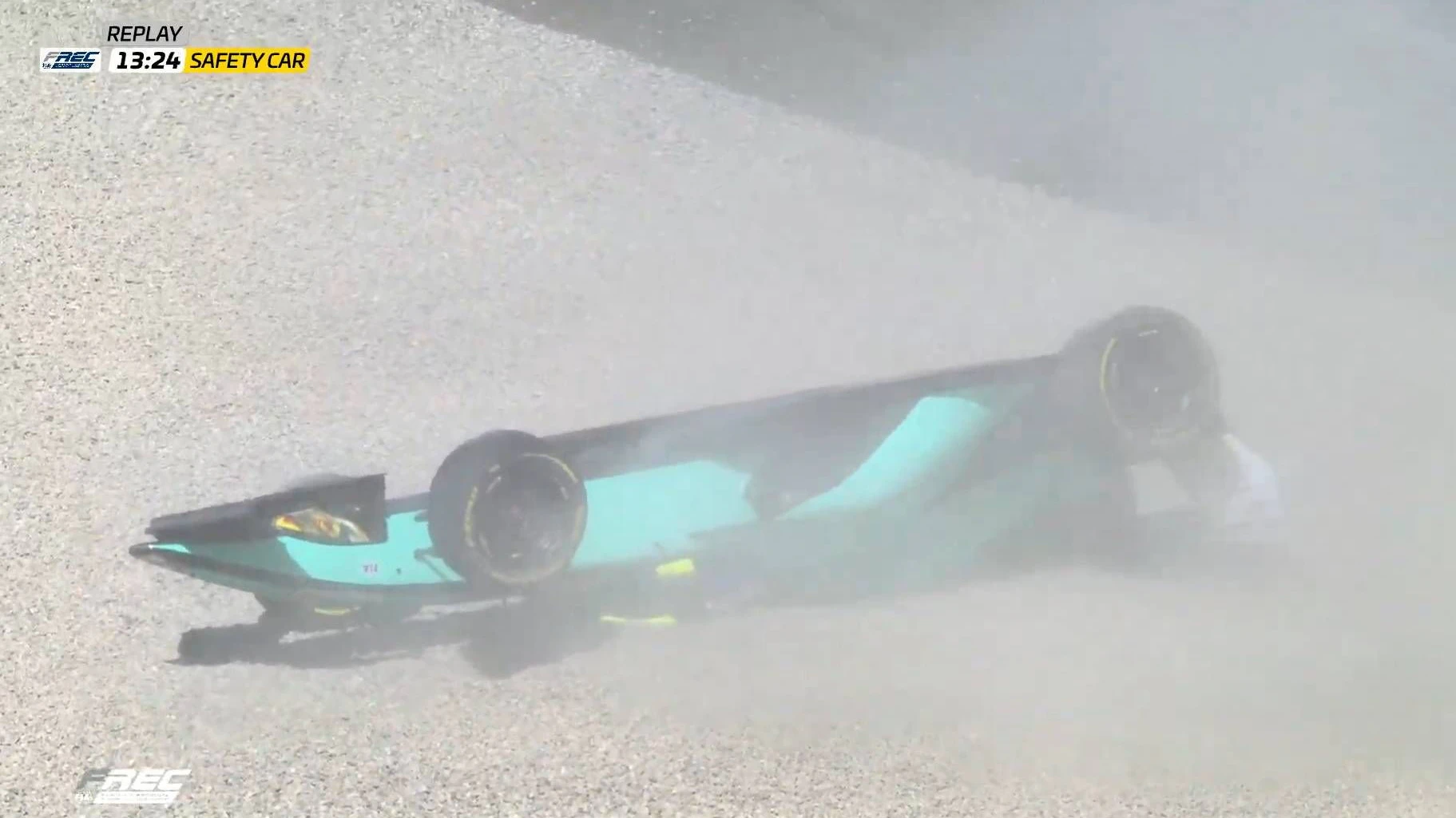 Saqer Al Maosherji hat sich mit seinem FREC-Boliden überschlagen. 