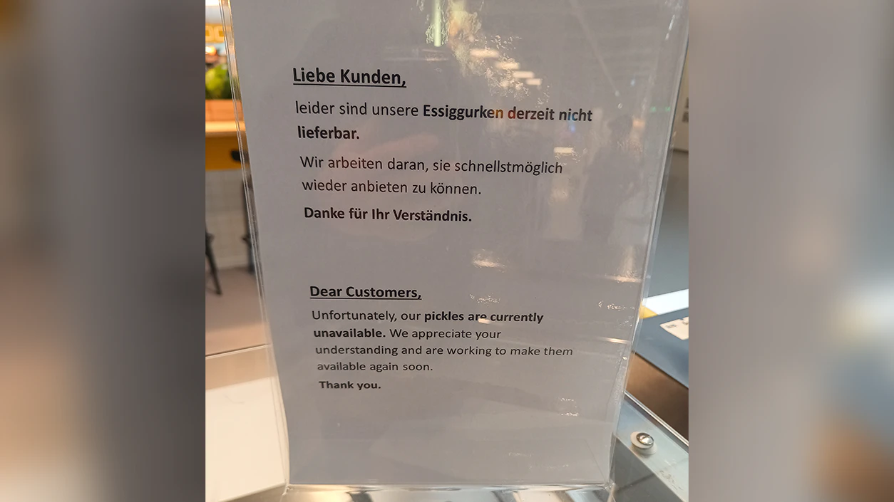 Mit einem Schild auf der Theke wurden die Bistrot-Besucher informiert.