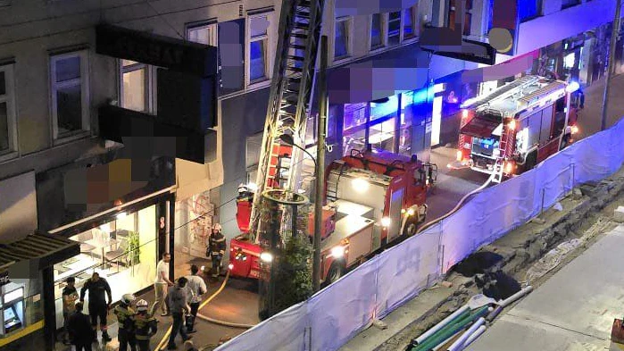 Feuerwehreinsatz in der Favoritenstraße in Wien.