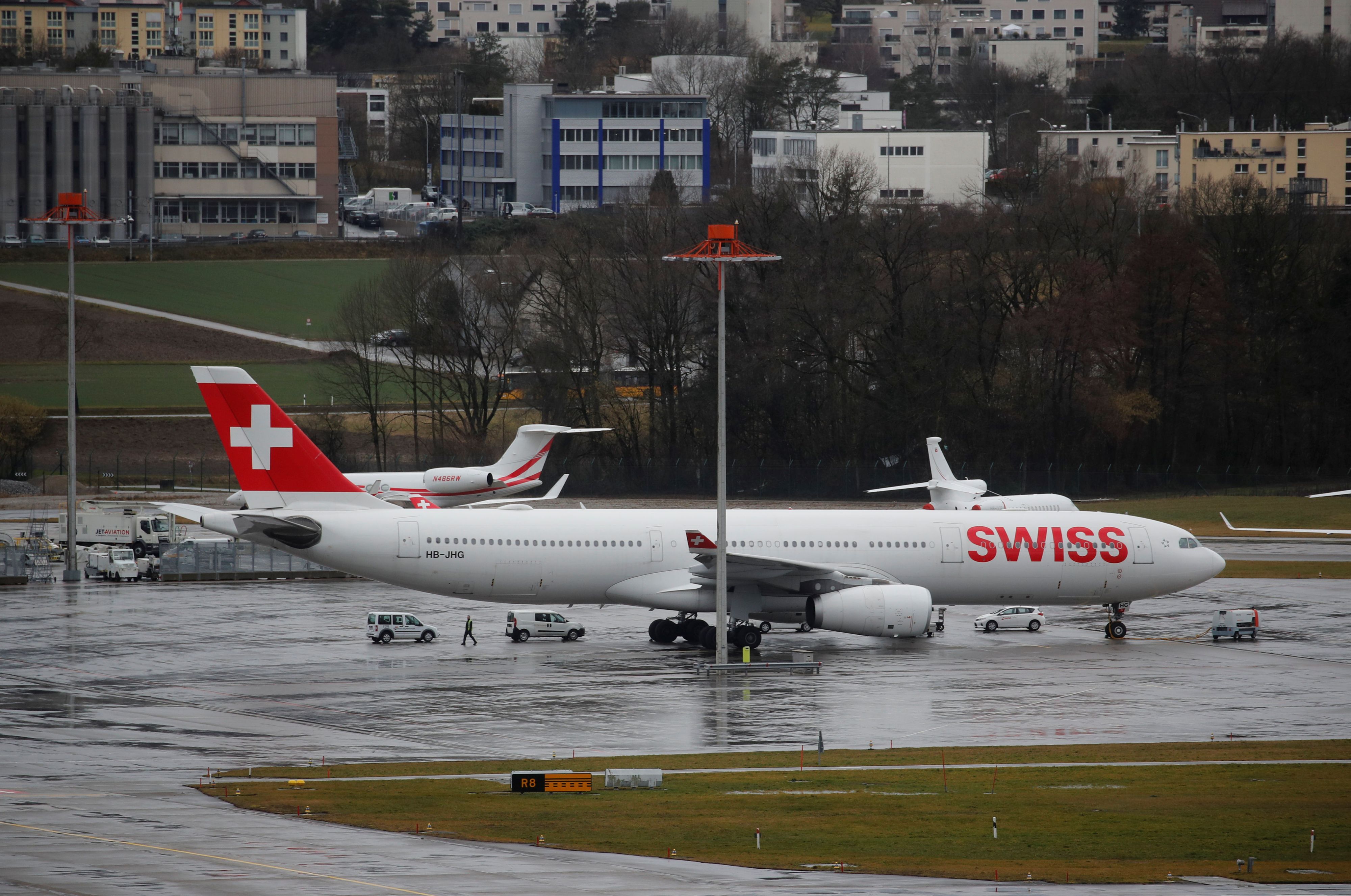 Das Triebwerk einer Swiss-Maschine geriet in Brand.