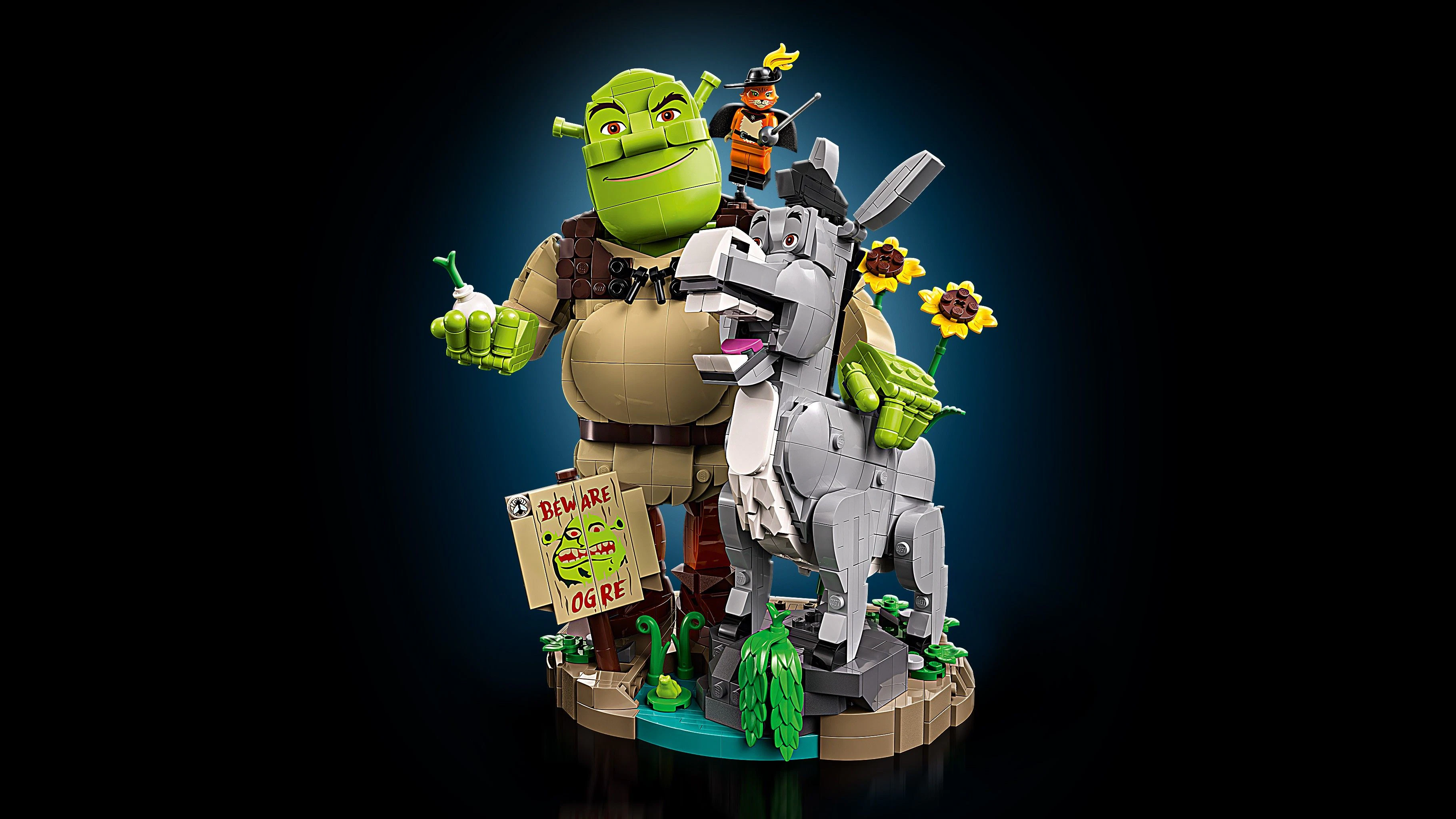 Für Erwachsene gibt es ein größeres Set mit dem Namen "LEGO Shrek: Shrek, Esel & Der Gestiefelte Kater".