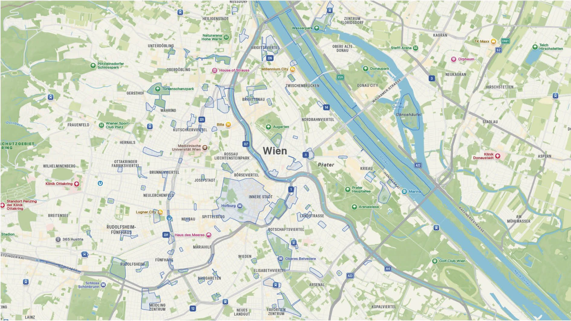 Überblick: In den markierten Bereichen sind die Apple-Mitarbeiter unterwegs.