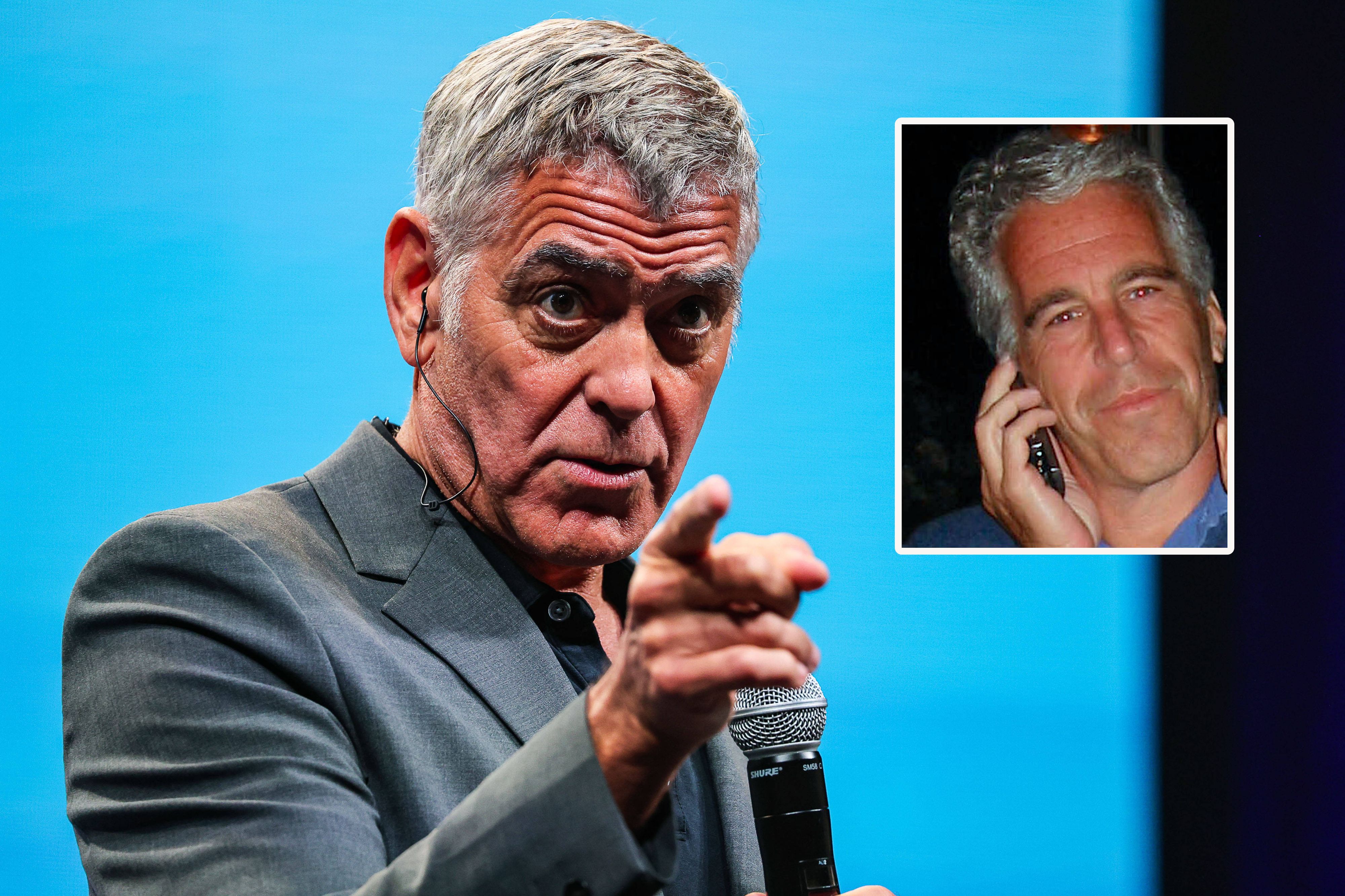 George Clooney soll in einer neuen Miniserie den Sexualstraftäter Jeffrey Epstein (v.l.) verkörpern.