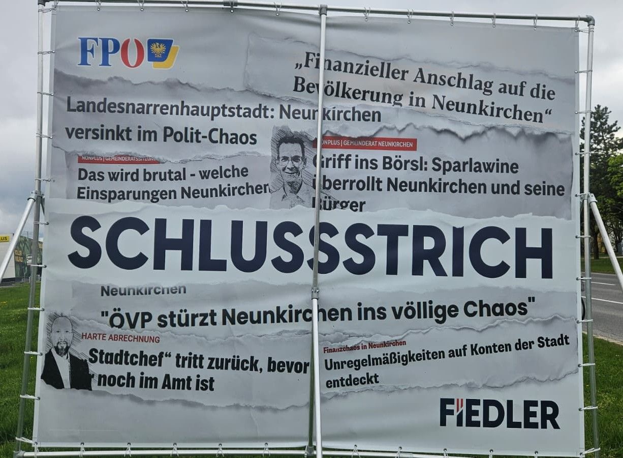 Mit diesem Plakat wirbt Helmut Fiedler für die FPÖ.