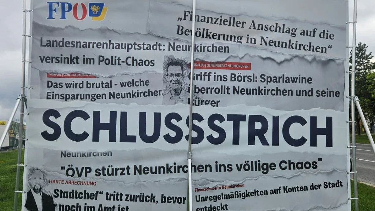 Mit diesem Plakat wirbt Harald Fiedler für die FPÖ.