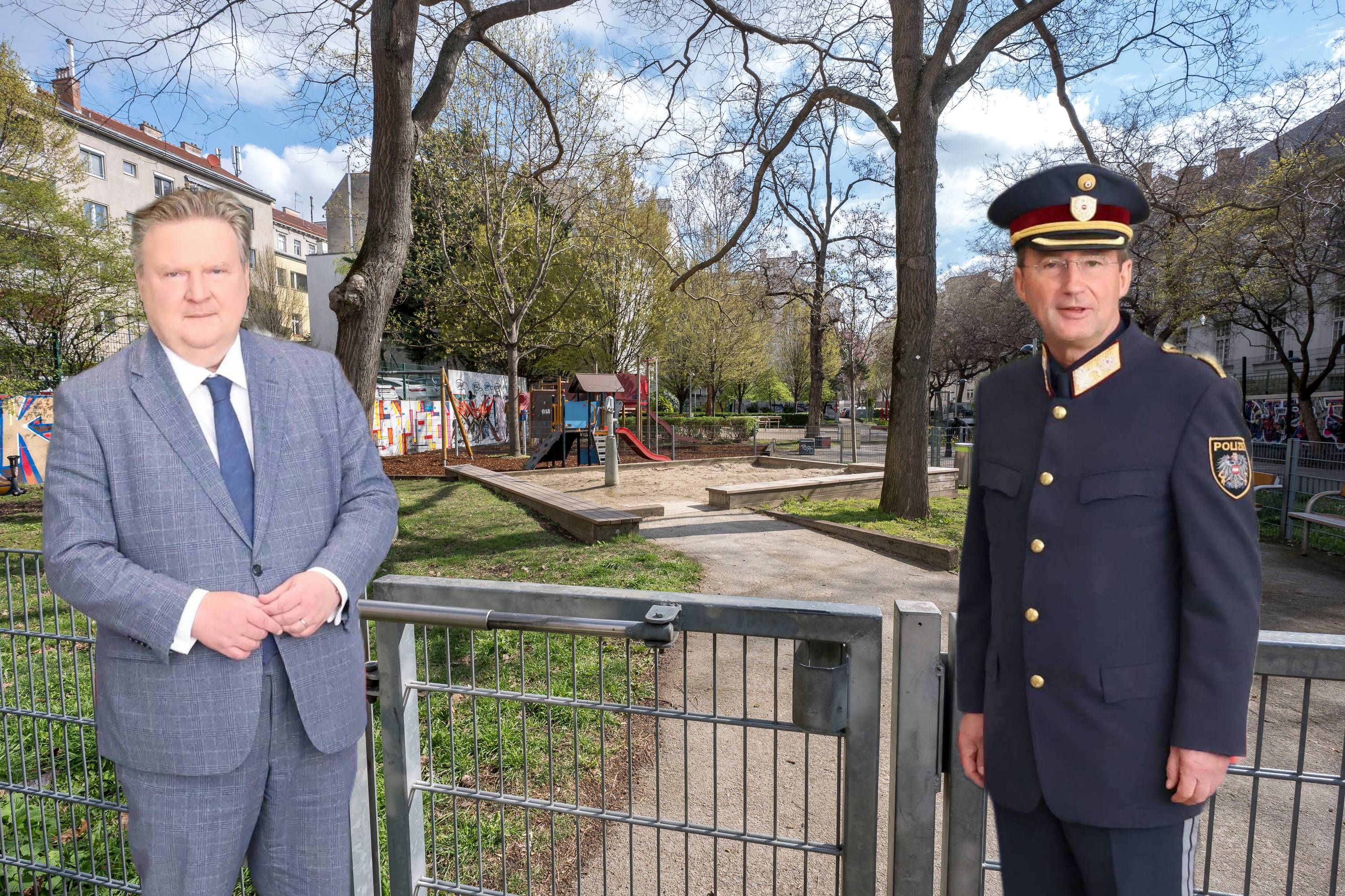 Bürgermeister Michael Ludwig (l.) und Landespolizeipräsident Gerhard Pürstl präsentierten das Maßnahmenkonzept.