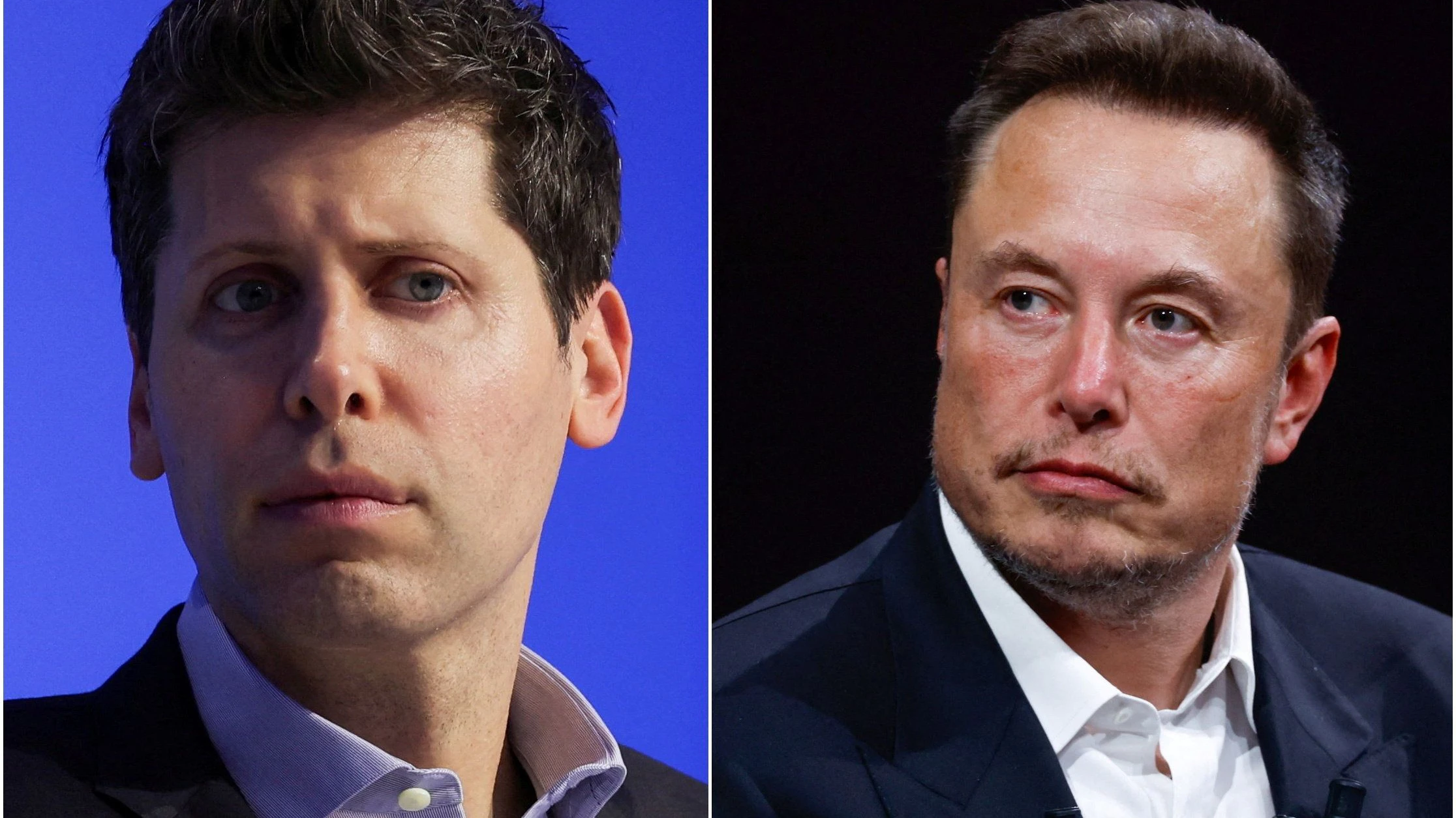 A combination image shows Sam Altman, CEO of OpenAI, during the Asia-Pacific Economic Cooperation (APEC) CEO Summit in San Francisco, California, U.S., on November 16, 2023 and Elon Musk, Chief Executive Officer of SpaceX and Tesla and owner of X, formerly known as Twitter during Viva Technology conference dedicated to innovation and startups at the Porte de Versailles exhibition centre in Paris, France, June 16, 2023. REUTERS/Carlos Barria/Gonzalo Fuentes