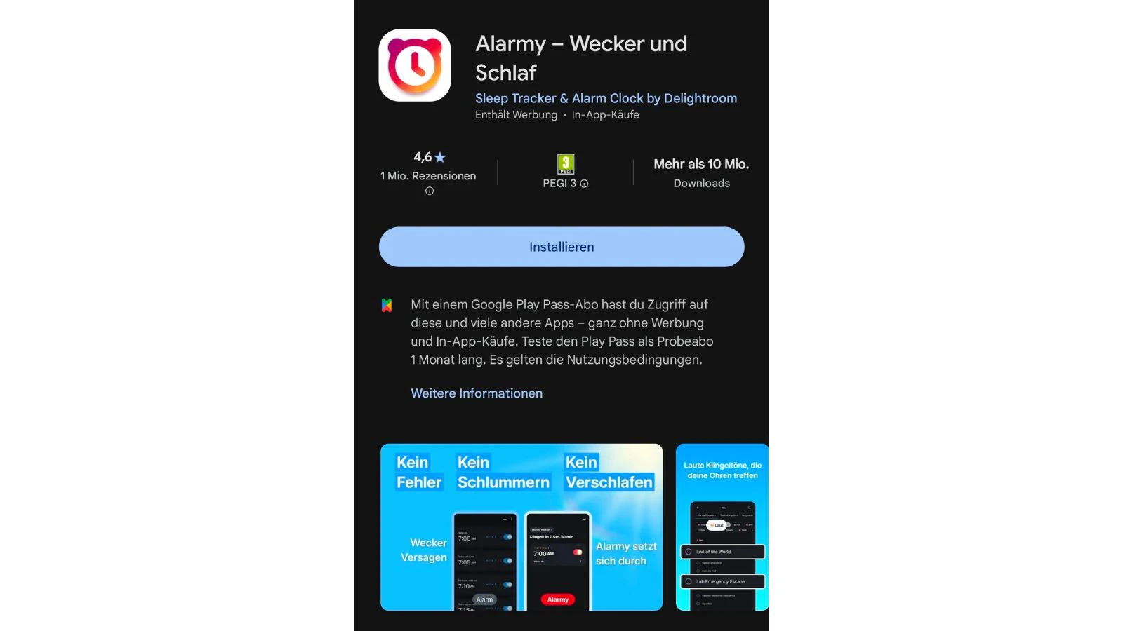 Die Alarmy-App gibts für Android &amp; Apple im App-Store.