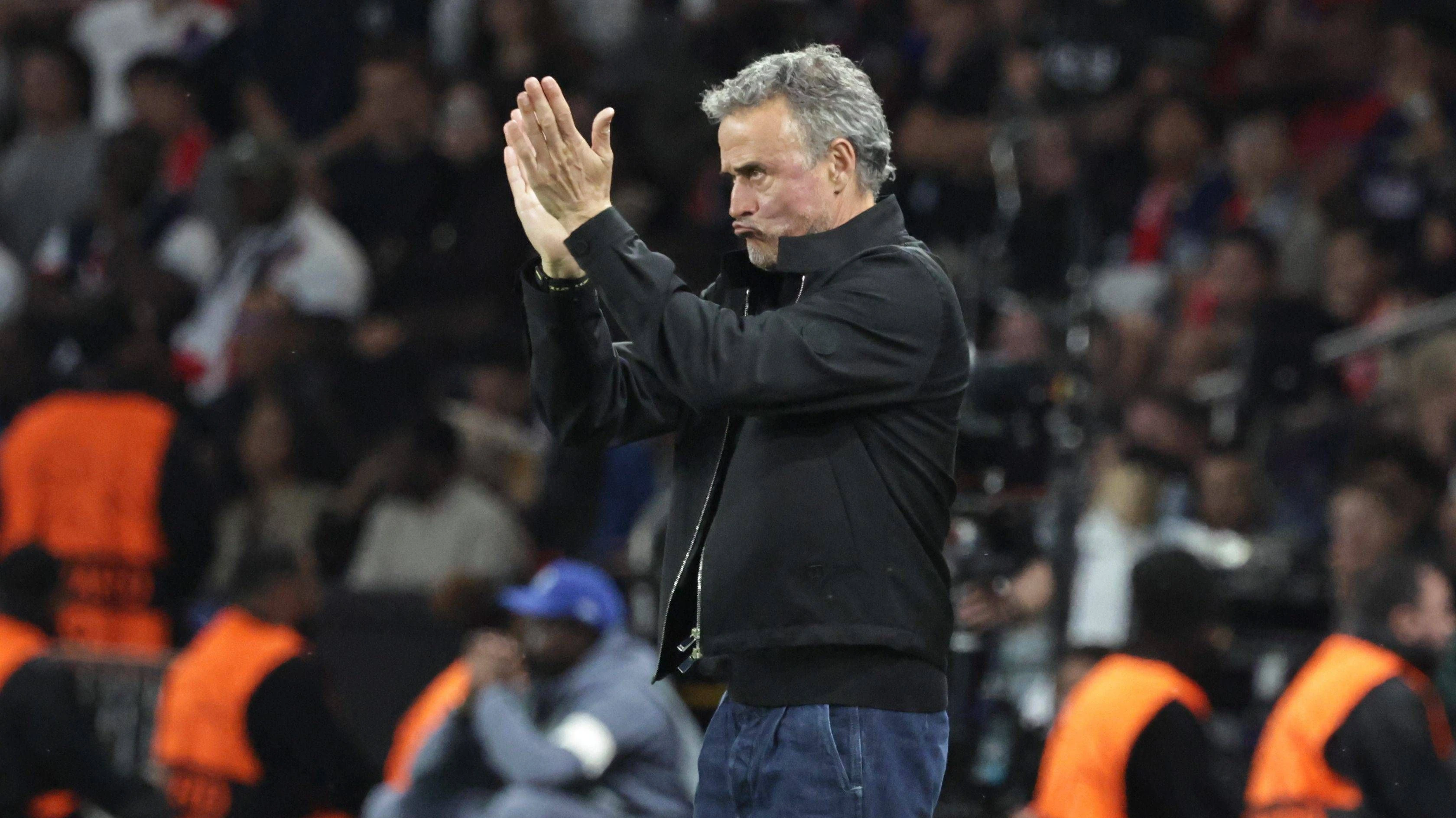 PSG - BAYERN PHOTOPQR/LE PARISIEN/LP / Fred Dugit Staff  Paris  28/04/2026  Sports Parc des Princes, Paris XVIe, le 28/04/2026 Demi-finale aller de ligue des Champions Psg-Bayern Munich Luis Enrique entraineur du PSG LP / Fred Dugit Paris, France, april 28th 2026. Champions League. Semi-final First leg / Paris PSG - Bayern Munich. *** Local Caption *** LP / Fred Dugit Paris 75 France PUBLICATIONxNOTxINxFRAxBELxSUIxUK Copyright: xPHOTOPQR/LExPARISIEN/MAXPPPxLPx/xFredxDugitxStaffx 20260428LPA9048 20260428LPA9048