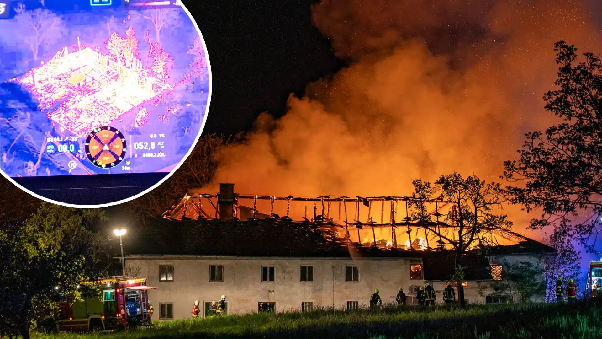 Der Vierkanter stand beim Eintreffen der Feuerwehr schon in Vollbrand.