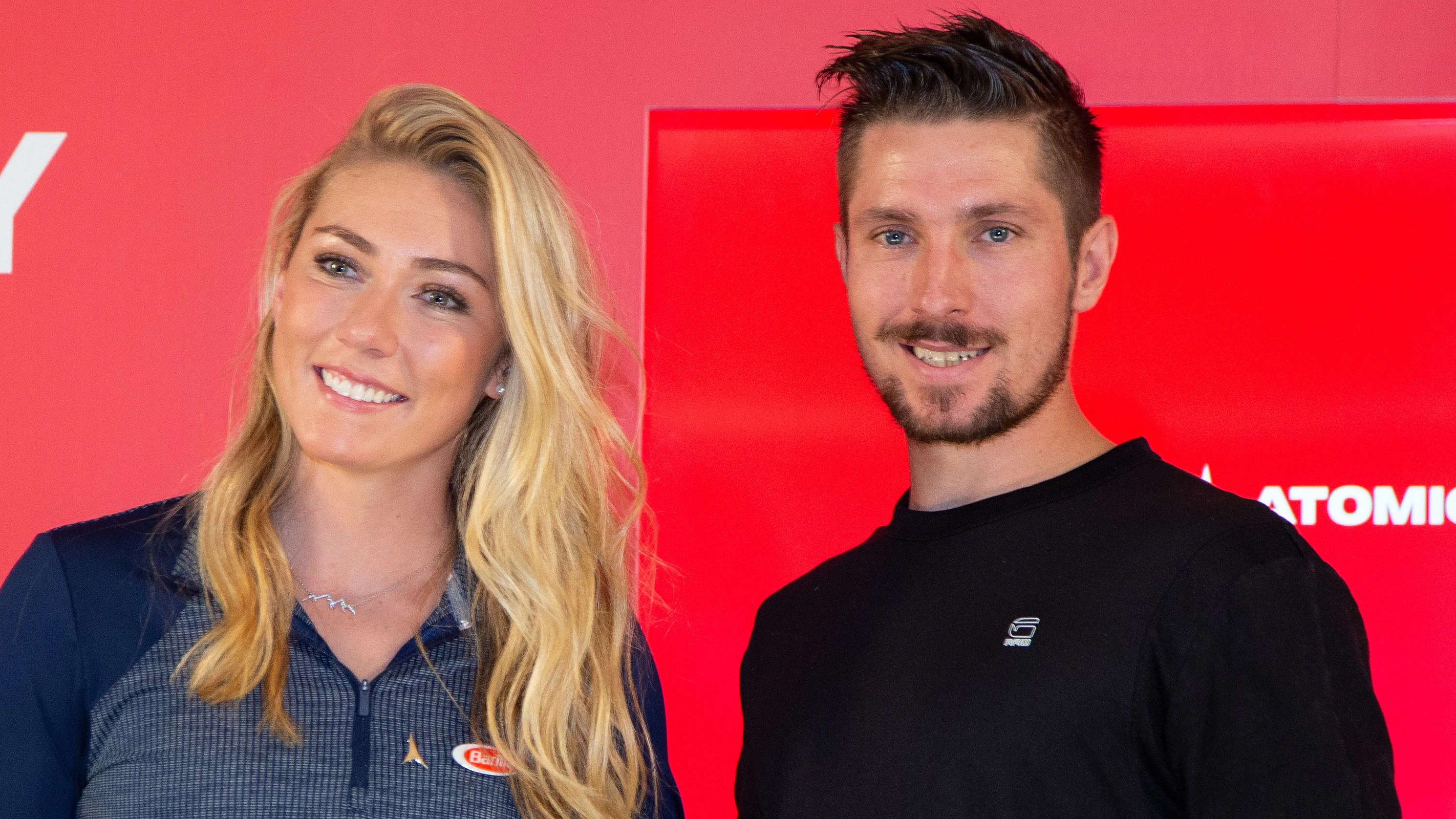 ALTENMARKT,AUSTRIA,10.OCT.19 - WINTERSPORTS - Atomic Racing Media Day. Image shows Mikaela Shiffrin (USA) and Marcel Hirscher (AUT). Photo: GEPA pictures/ Harald Steiner