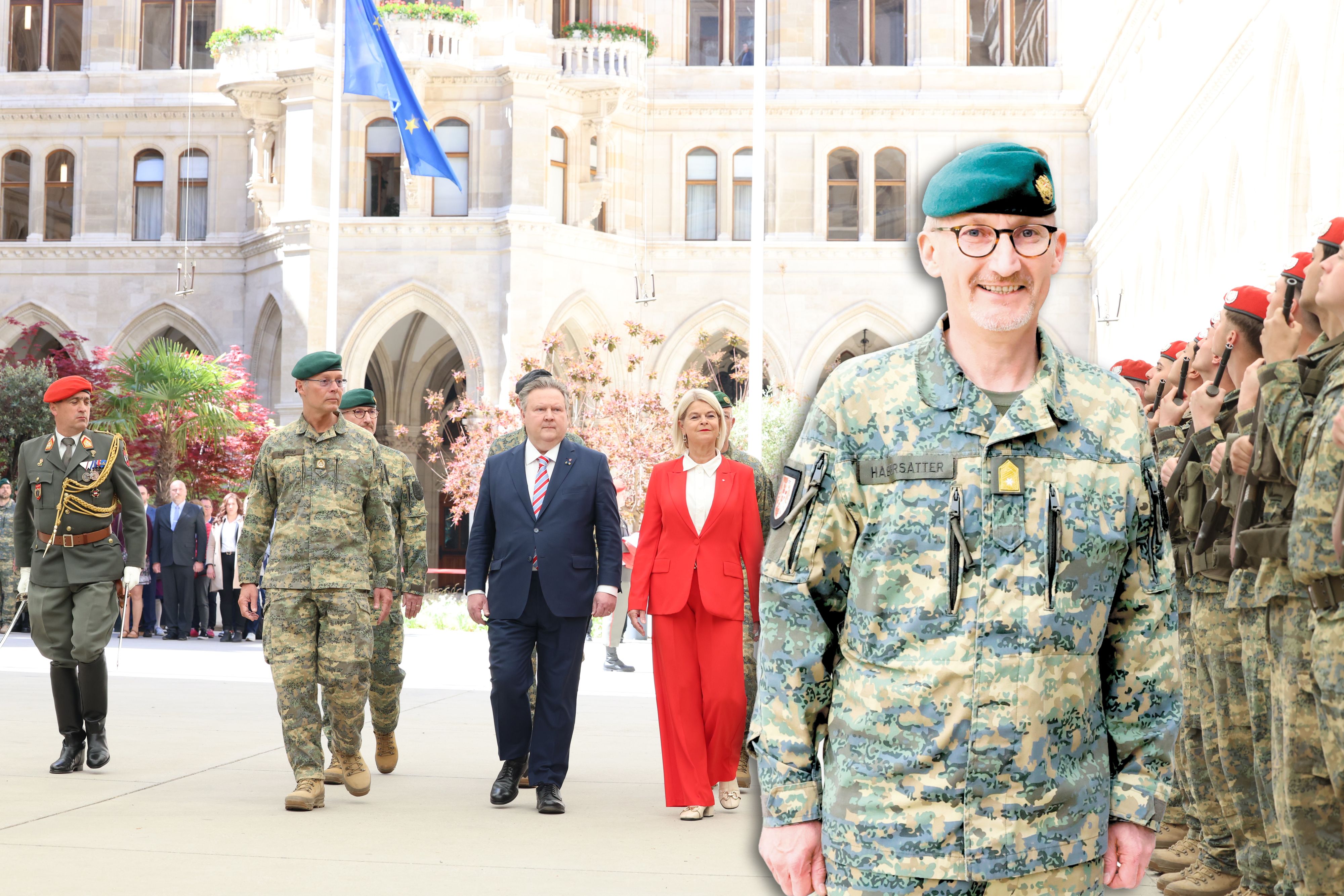 Tanner, Ludwig wohnten der feierlichen Kommandoübergabe von Brigadier Habersatter bei.