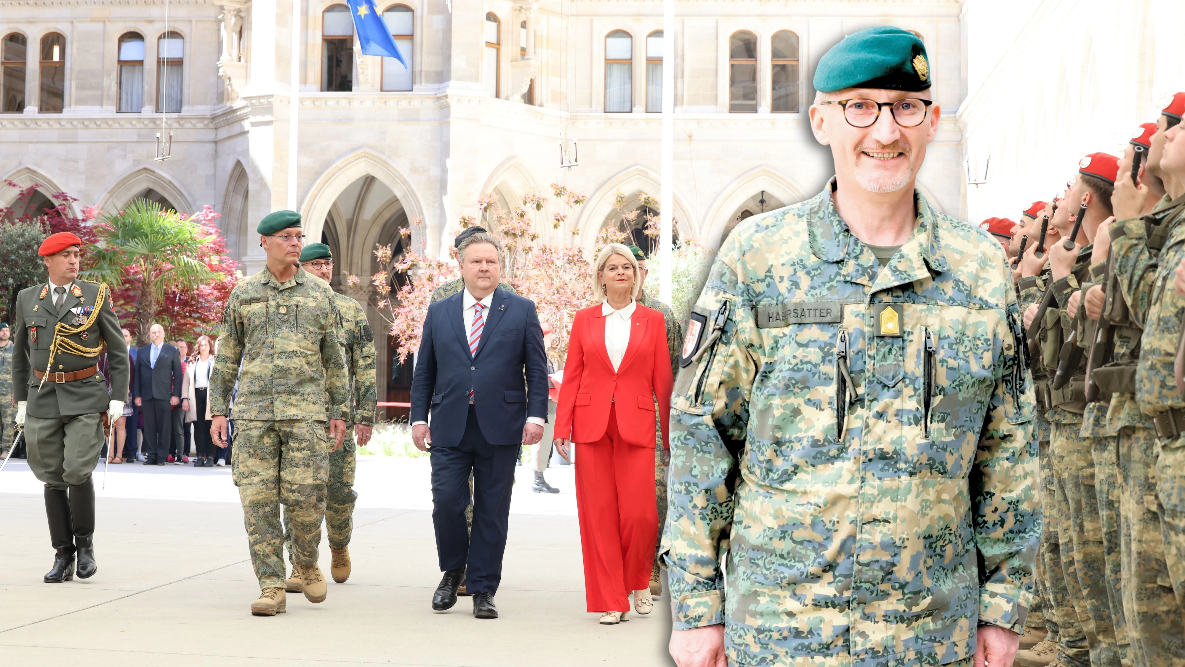 Tanner, Ludwig wohnten der feierlichen Kommandoübergabe von Brigadier Habersatter bei.