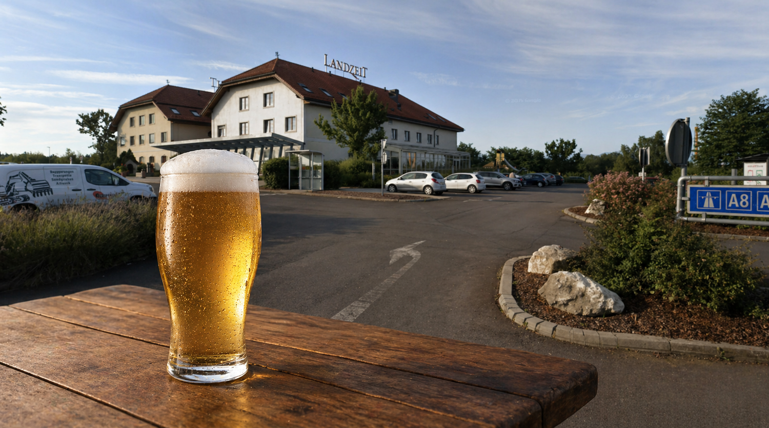 Ein Bier kostet beim Landzeit Voralpenkreuz 8,50 Euro.