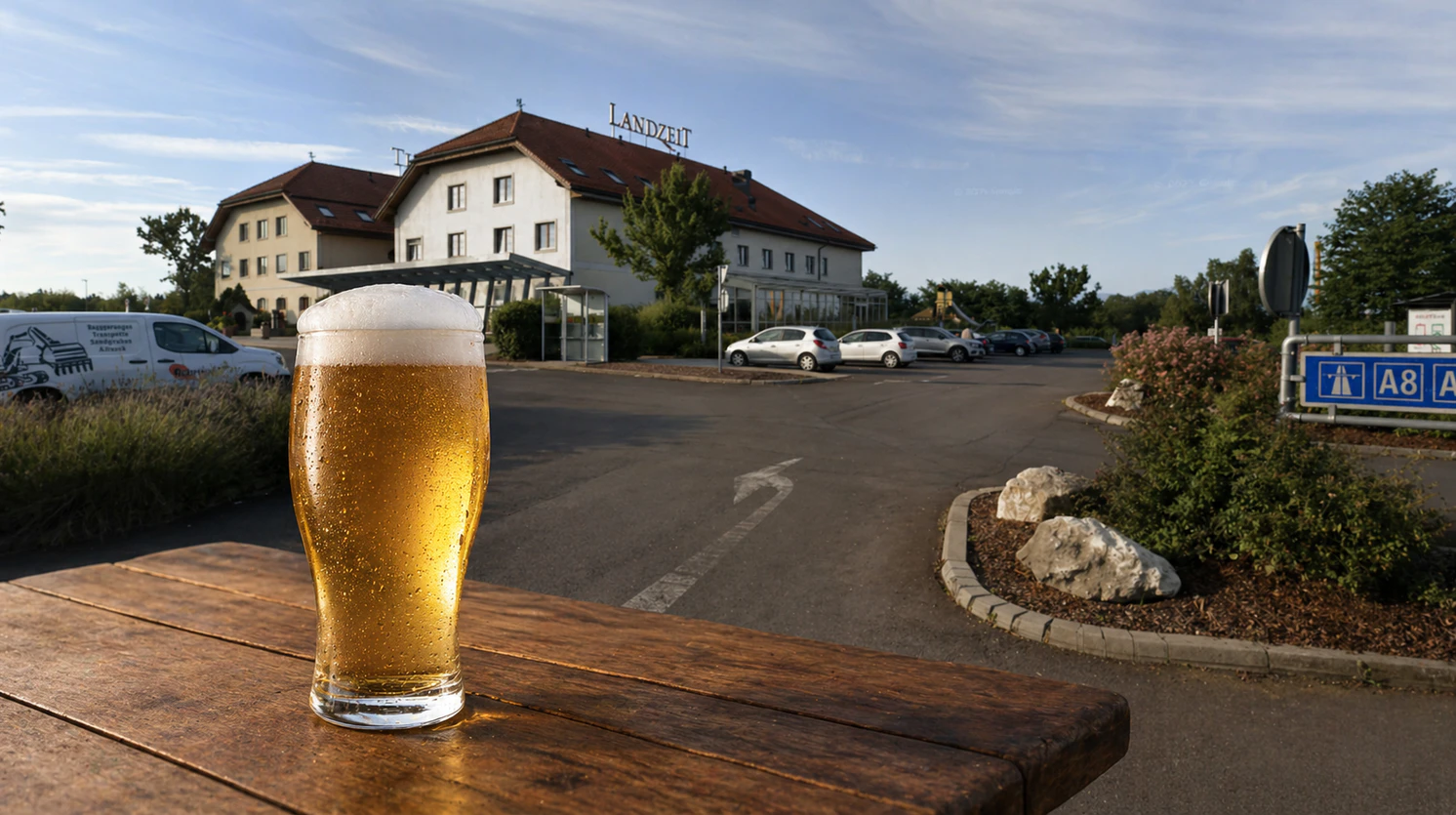 Ein Bier kostet beim Landzeit Voralpenkreuz 8,50 Euro. 