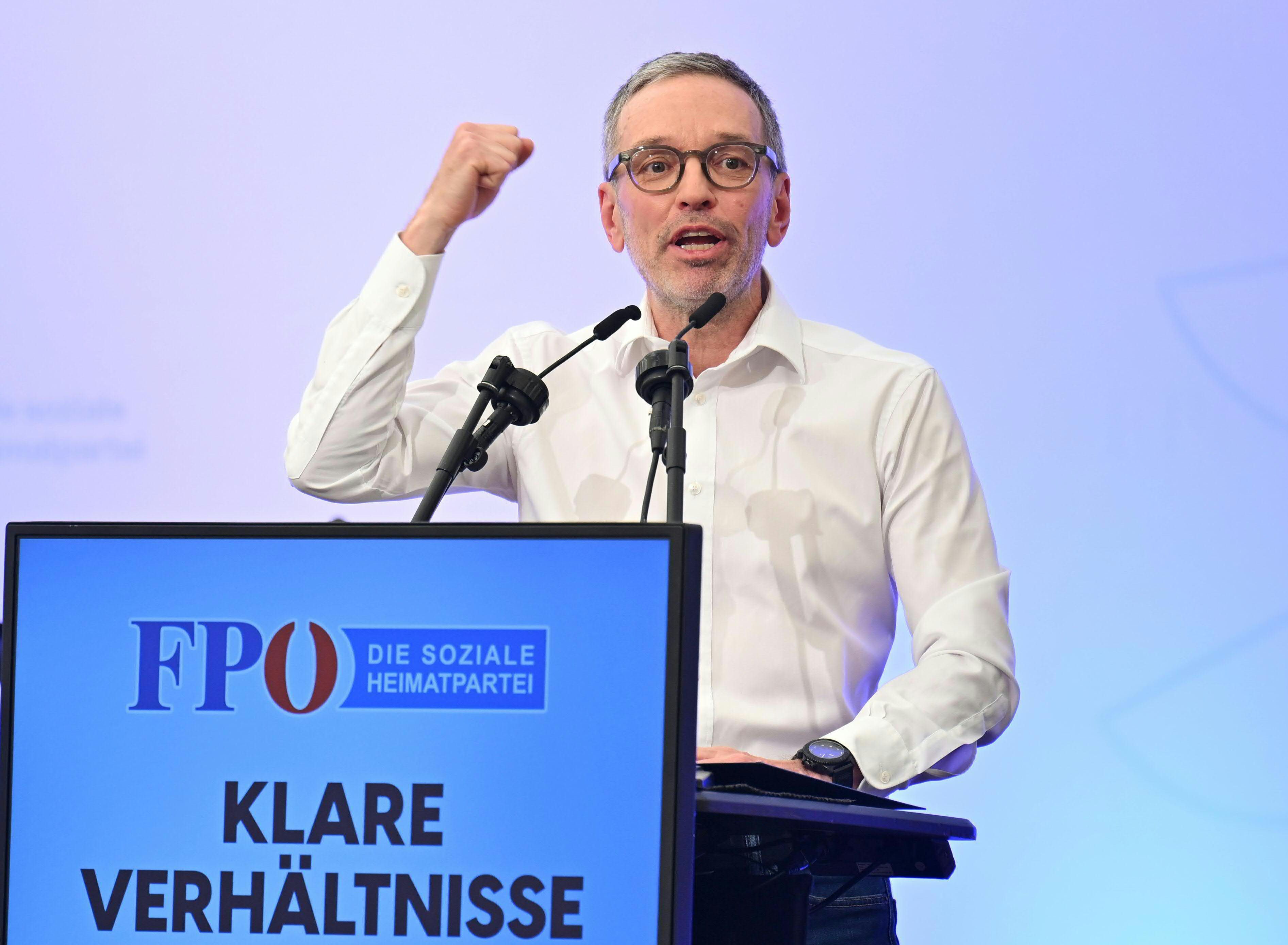 FPÖ-Chef Herbert Kickl holte bei der Kundgebung am 1. Mai zum Rundumschlag aus.