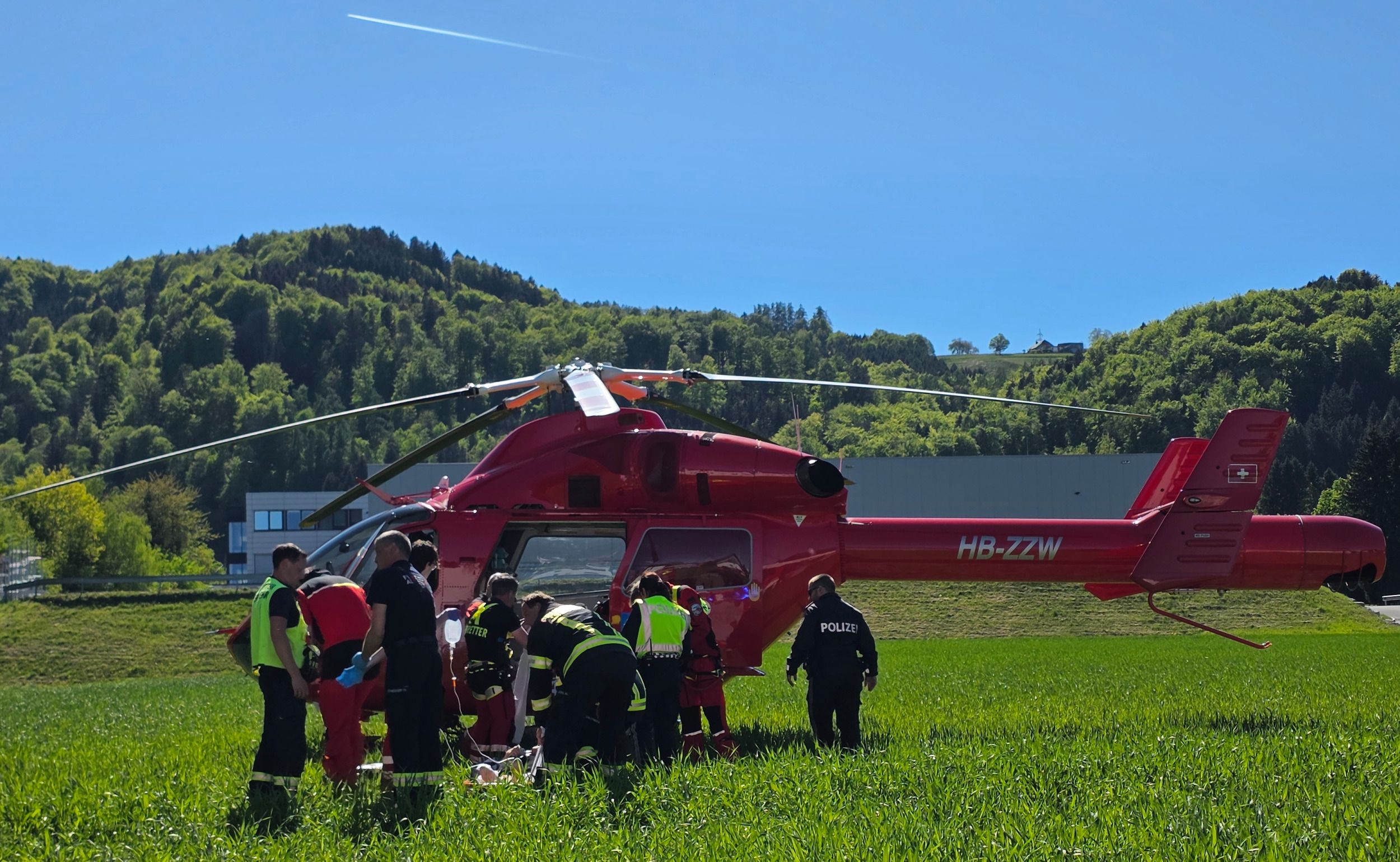Spektakulärer Rettungseinsatz im Oberösterreichischen Salzkammergut. 