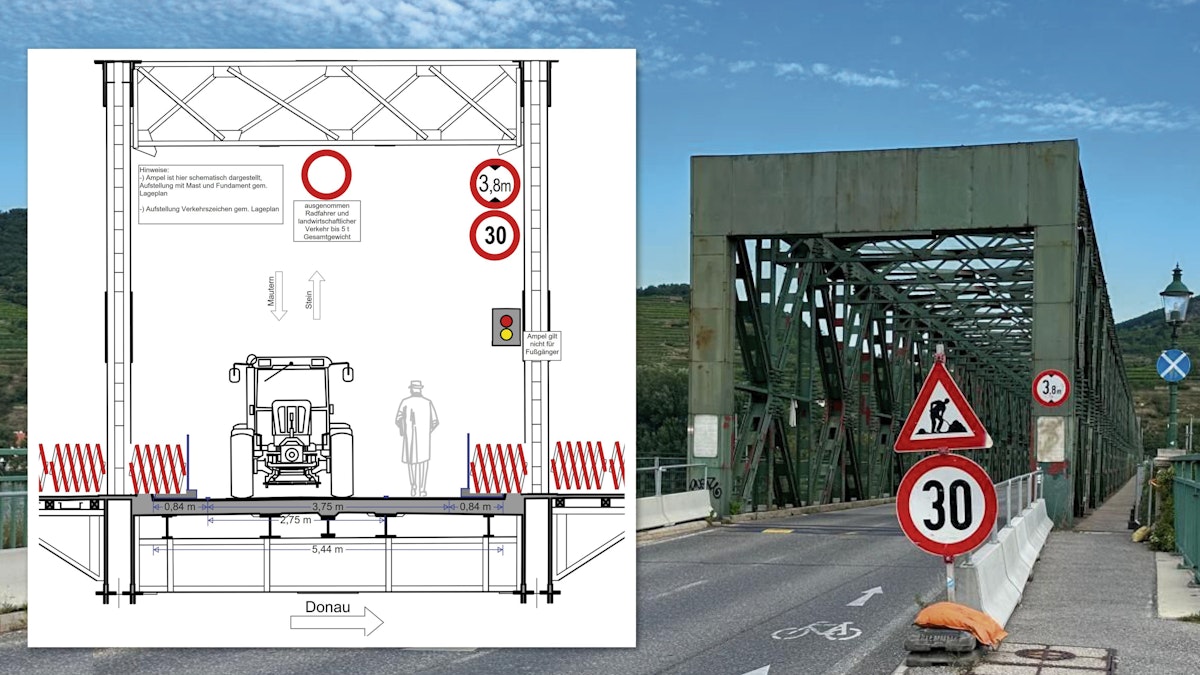 Donaubrücke Stein-Mautern gesperrt: Krems fordert Notfallplan und rasche Ersatzbrücke