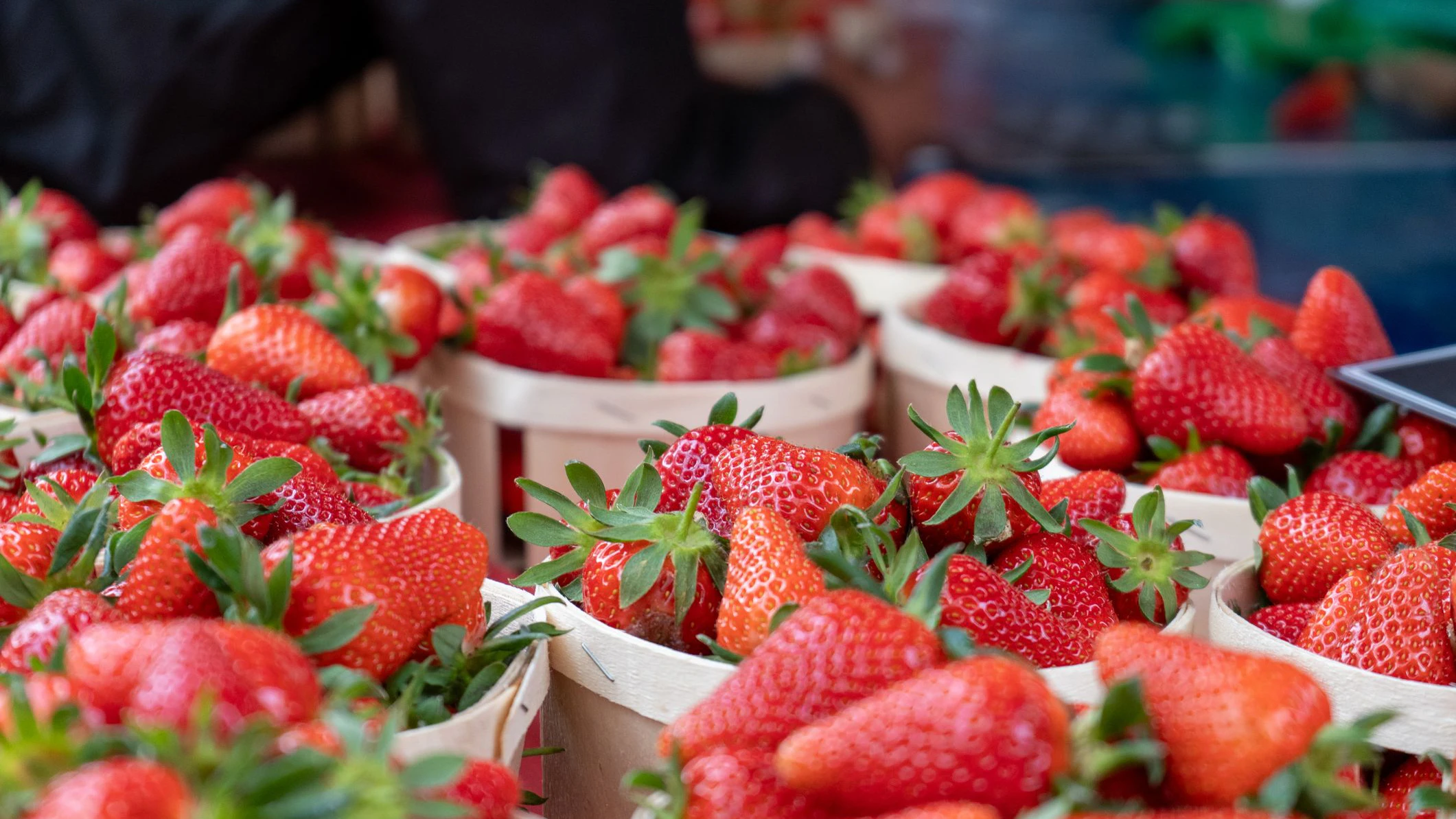 STRAWBERRY TRAYS AT THE AIX-EN-PROVENCE MARKET