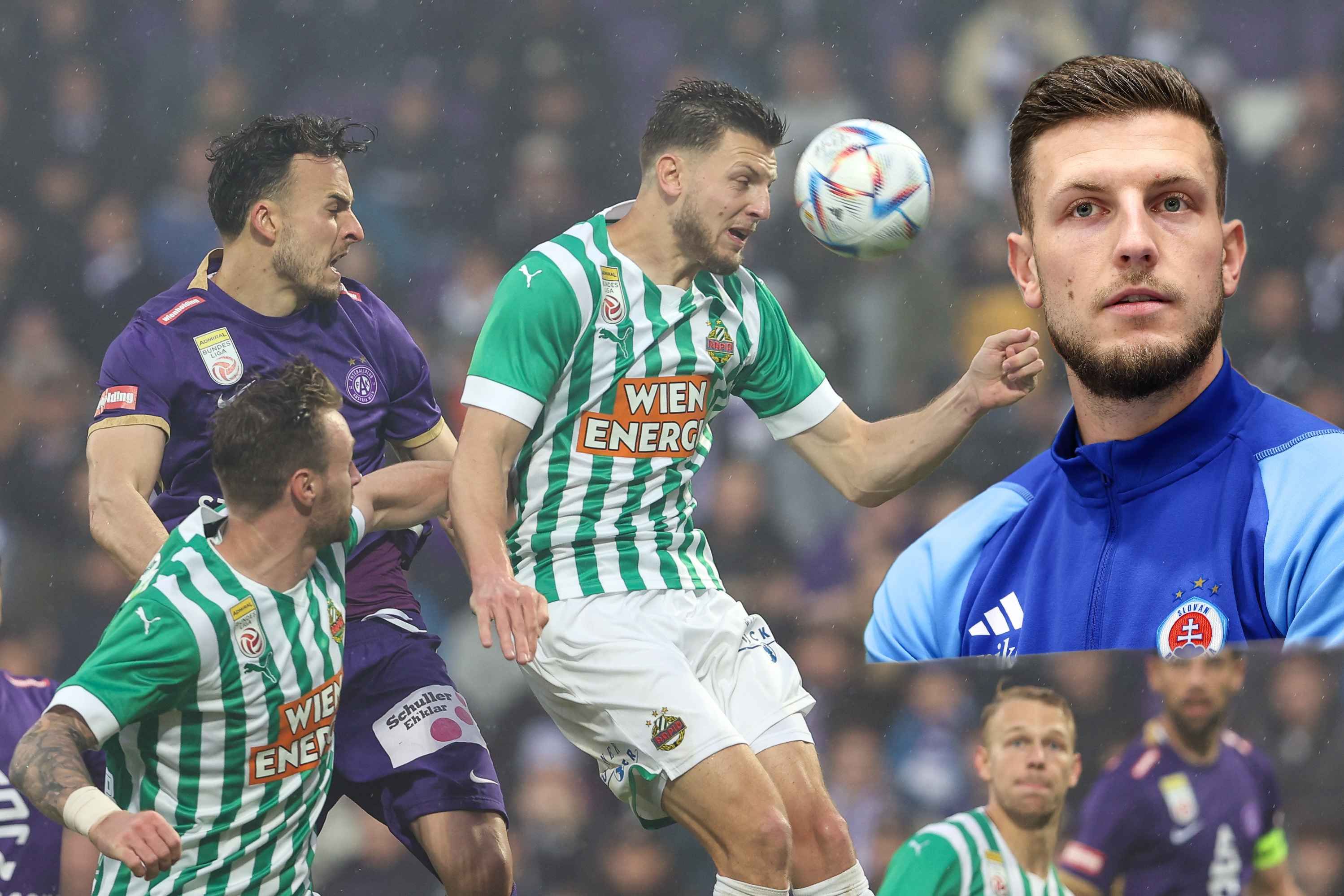 Kevin Wimmer als Rapidler und als Meister.