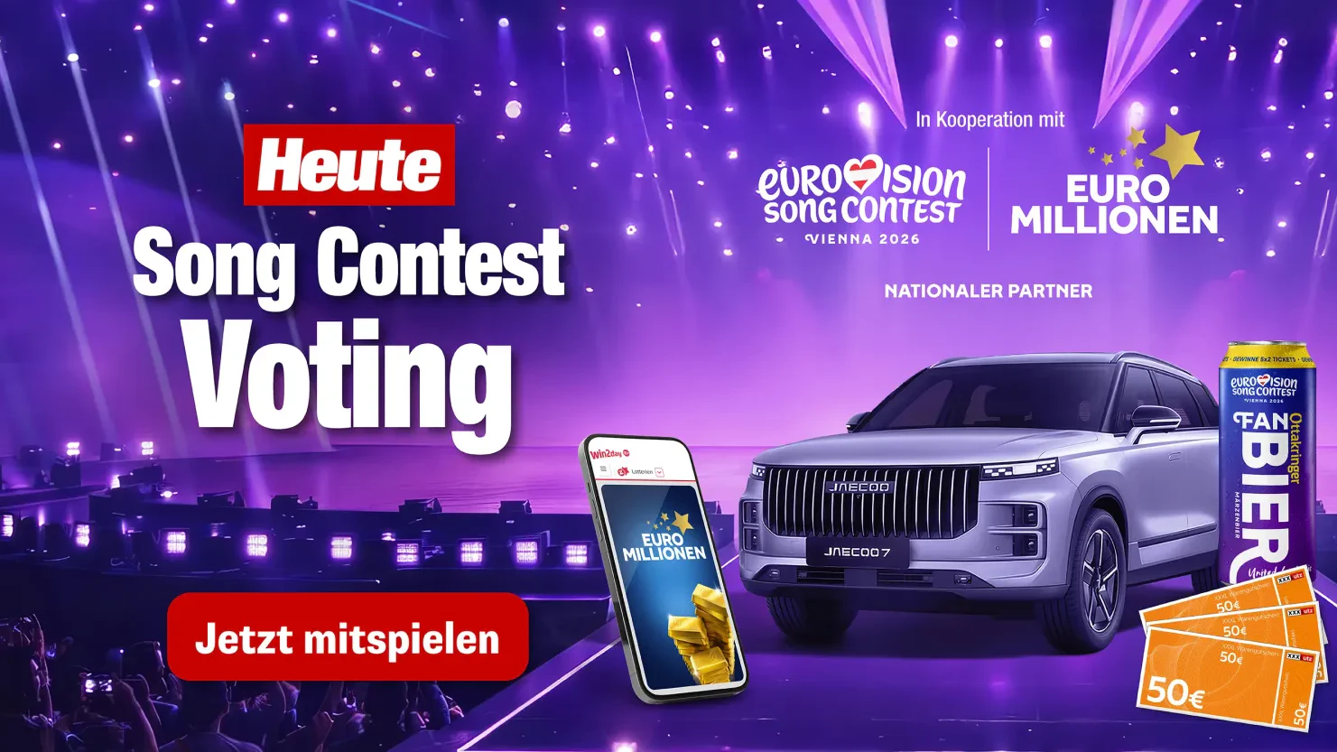 Heute Song Contest Voting - mitvoten und gewinnen