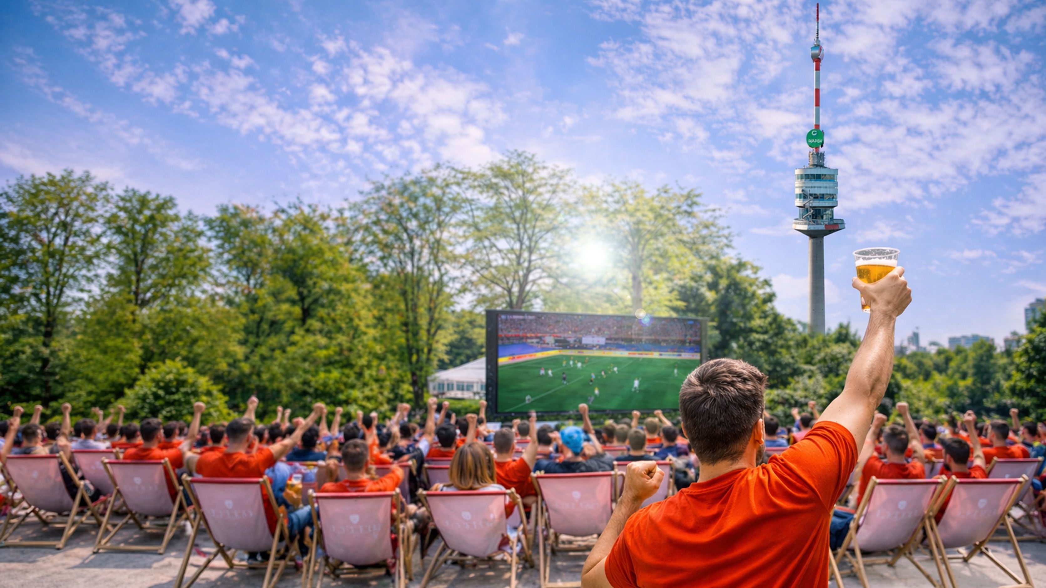 Fußball-WM-Public Viewing Immersive Center Donauturm