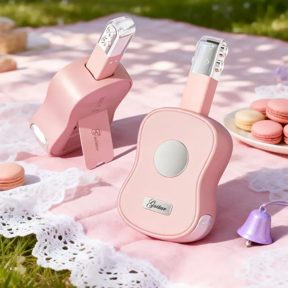 Diese pinke Gitarre hat es in sich.