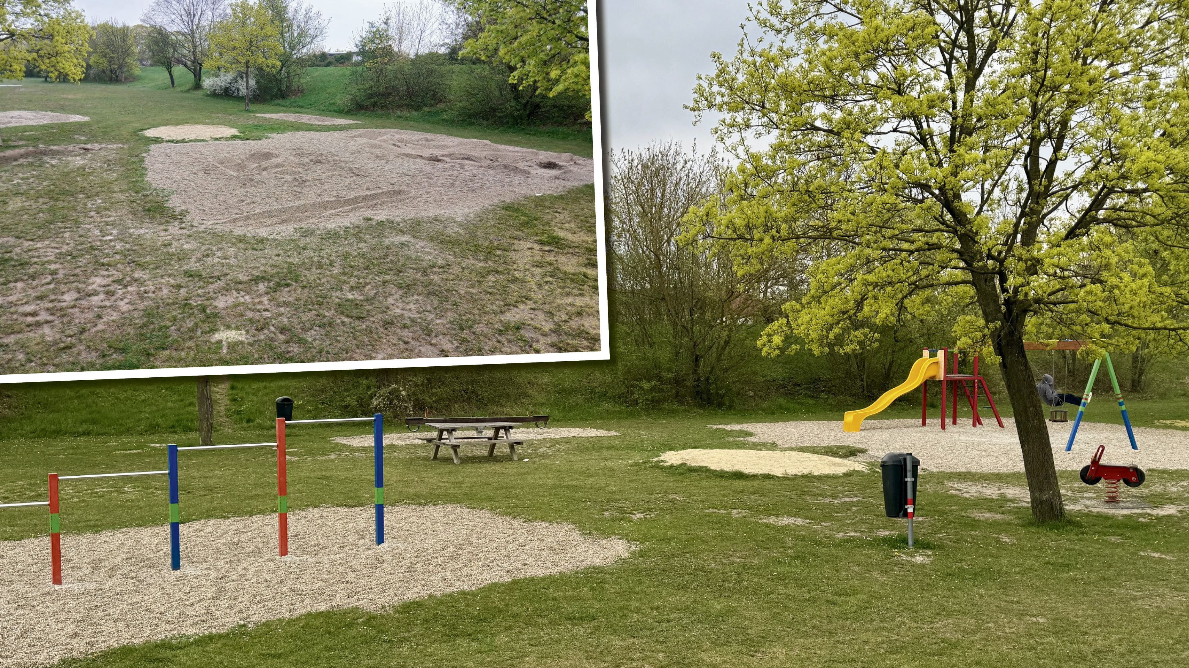 Nach Hochwasserschäden wurde der Spielplatz samt Basketballkorb, Rutsche, Schaukel und Kletterbereich an der Traisen nahe der Westbahnquerung in St. Pölten abgebaut