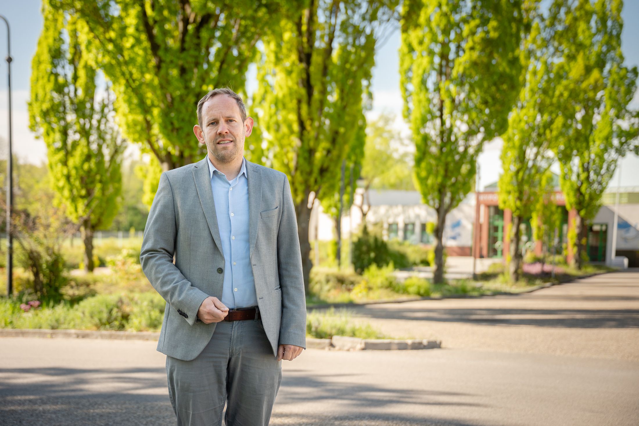 Georg Ecker (Grüne), Landtagsabgeordneter, beim Standort 