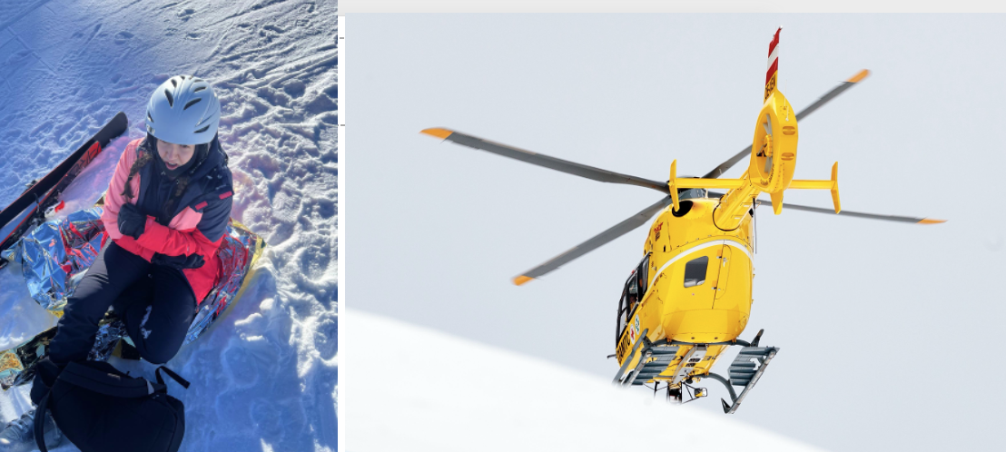 Nach einem Skiunfall wurde Kathrin E. mit dem Notarzthubschrauber von der Piste geflogen.