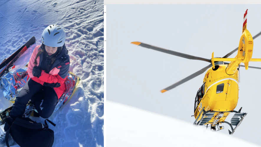 Nach einem Skiunfall wurde Kathrin E. mit dem Notarzthubschrauber von der Piste geflogen.