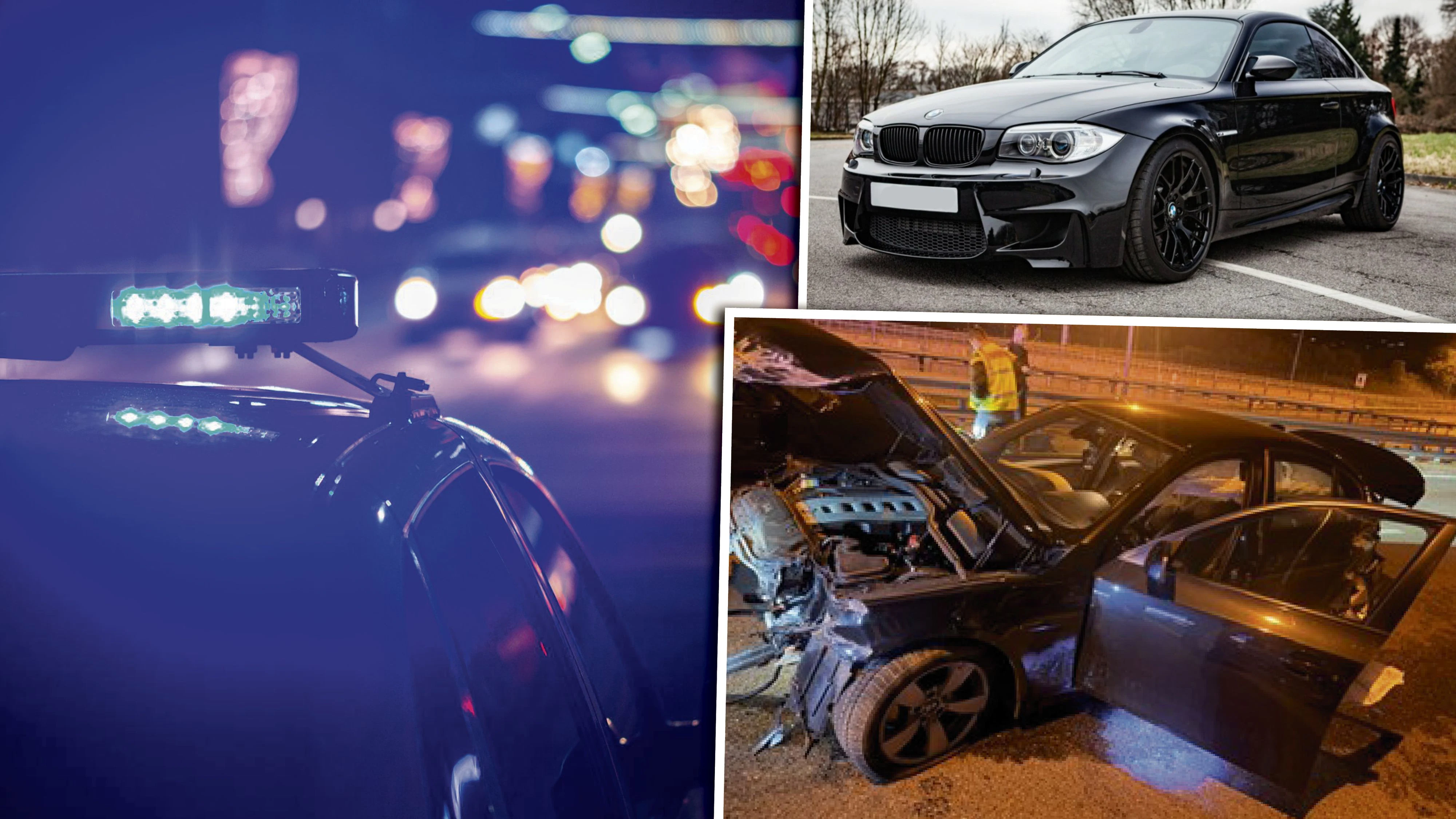 Die wilde Flucht endete mit einem Crash. Der 340 PS starke BMW ist nur mehr Schrott.