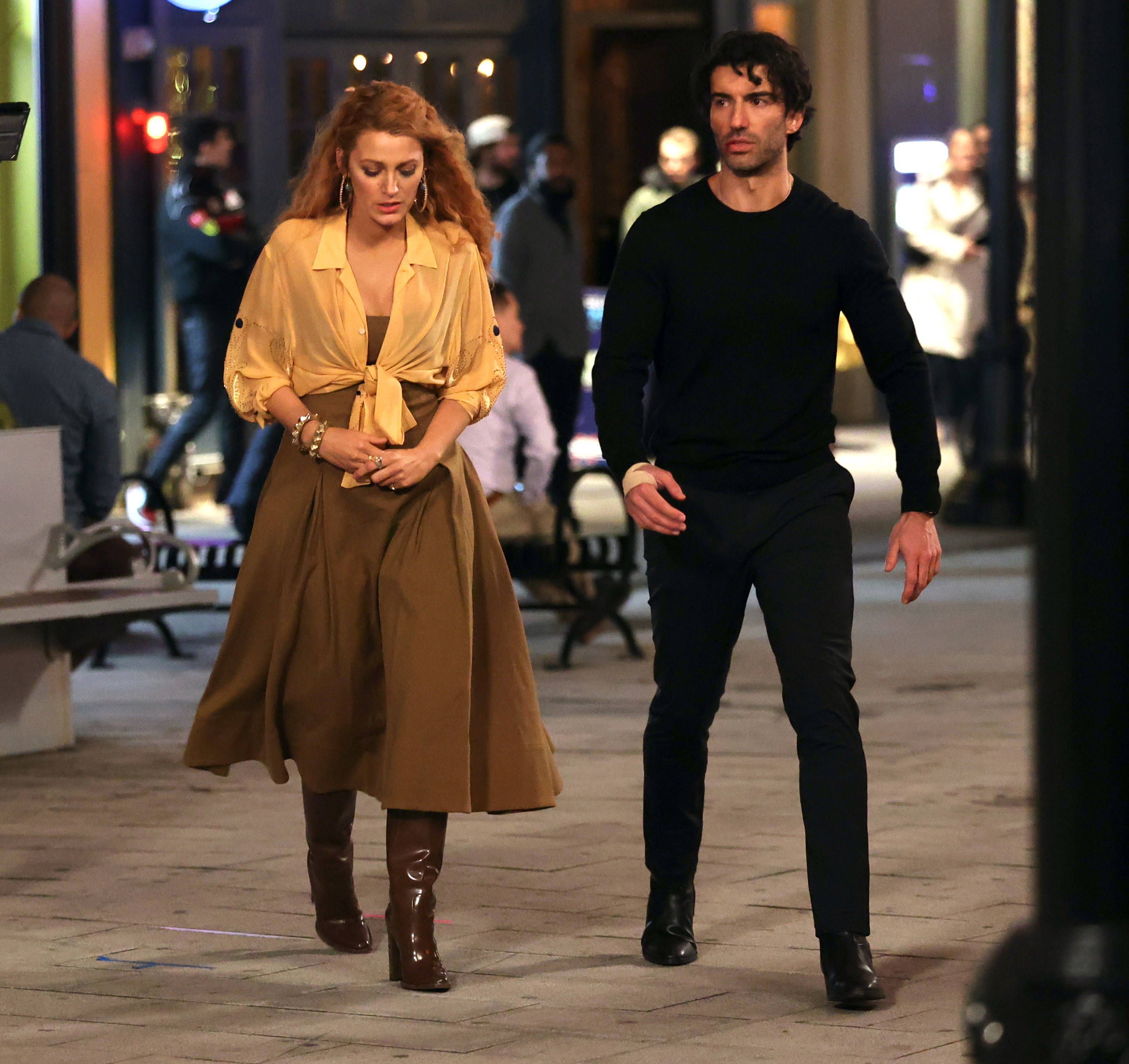 Blake Lively und Justin Baldoni am Set für den Film 
