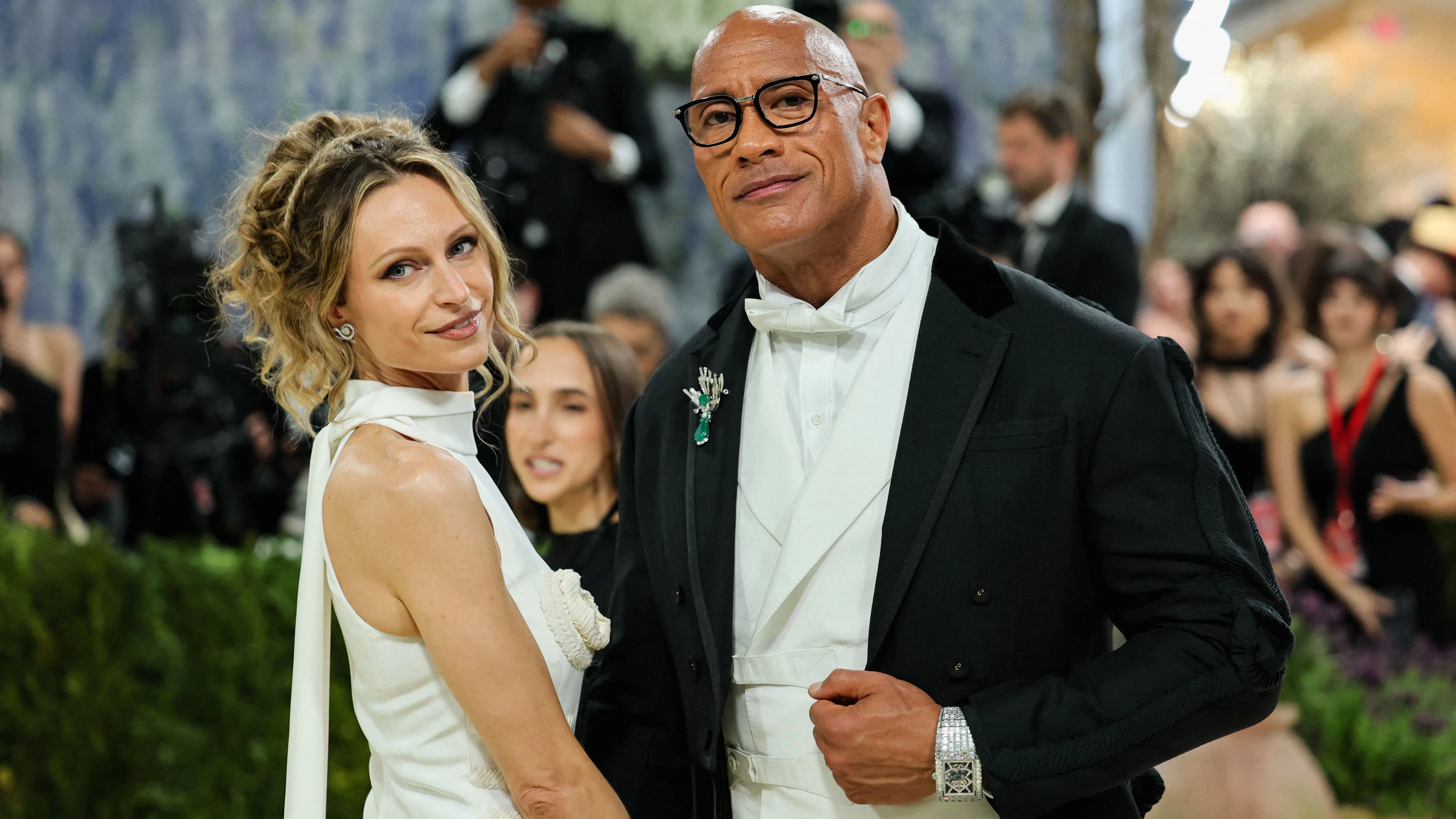Dwayne Johnson and his wife Lauren Hashian pose during the Met Gala, an annual fundraising gala held for the benefit of the Metropolitan Museum of Art's Costume Institute with this year's theme 'Costume Art' in New York City, New York, U.S., May 4, 2026. REUTERS/Daniel Cole