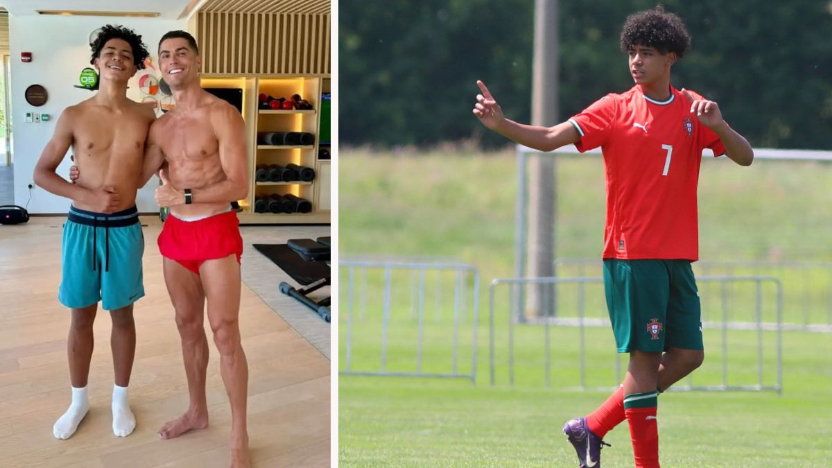 Cristiano Jr und sein Vater.