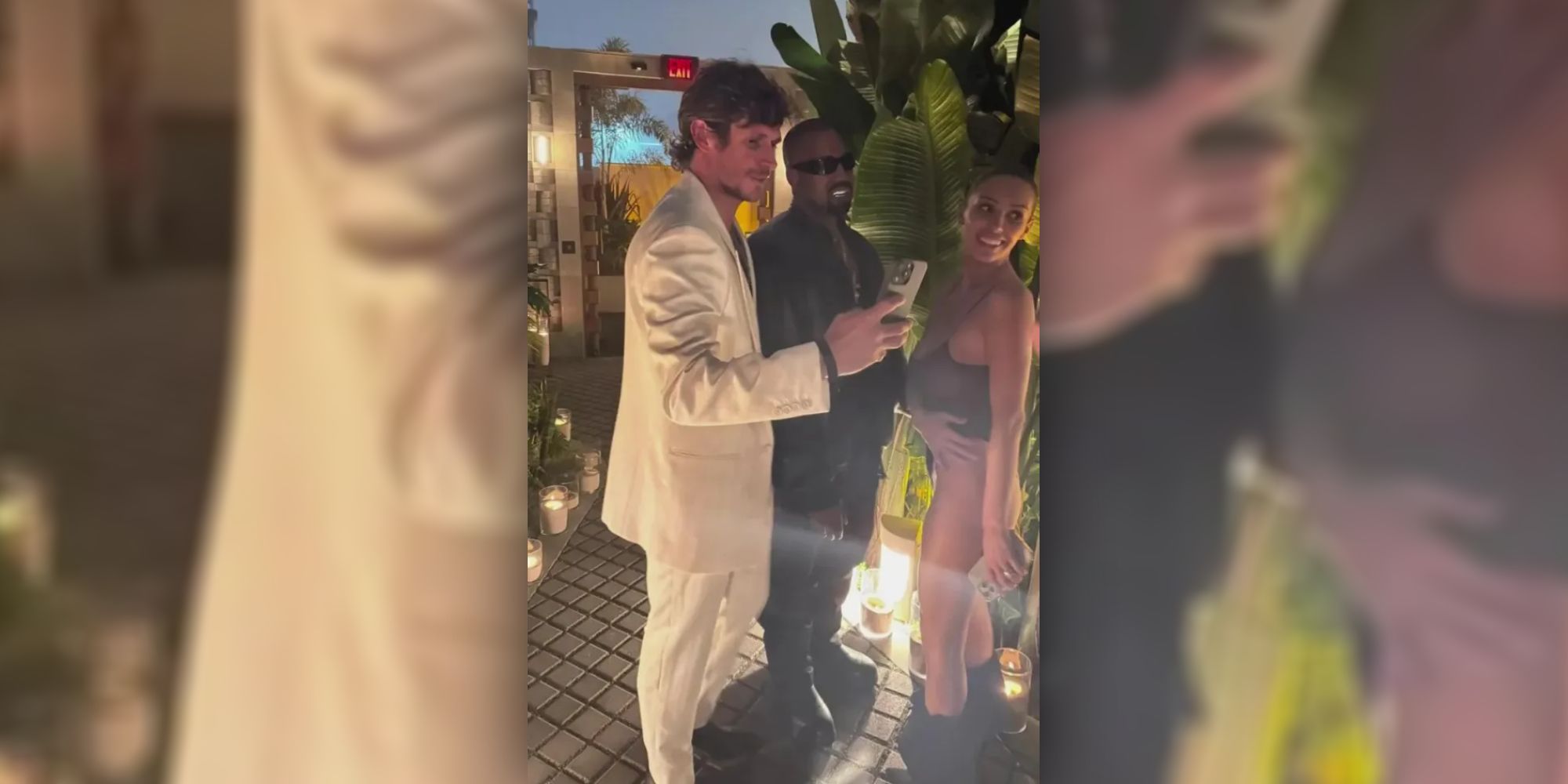 Jake Hall neben Kanye West und Bianca Censori.