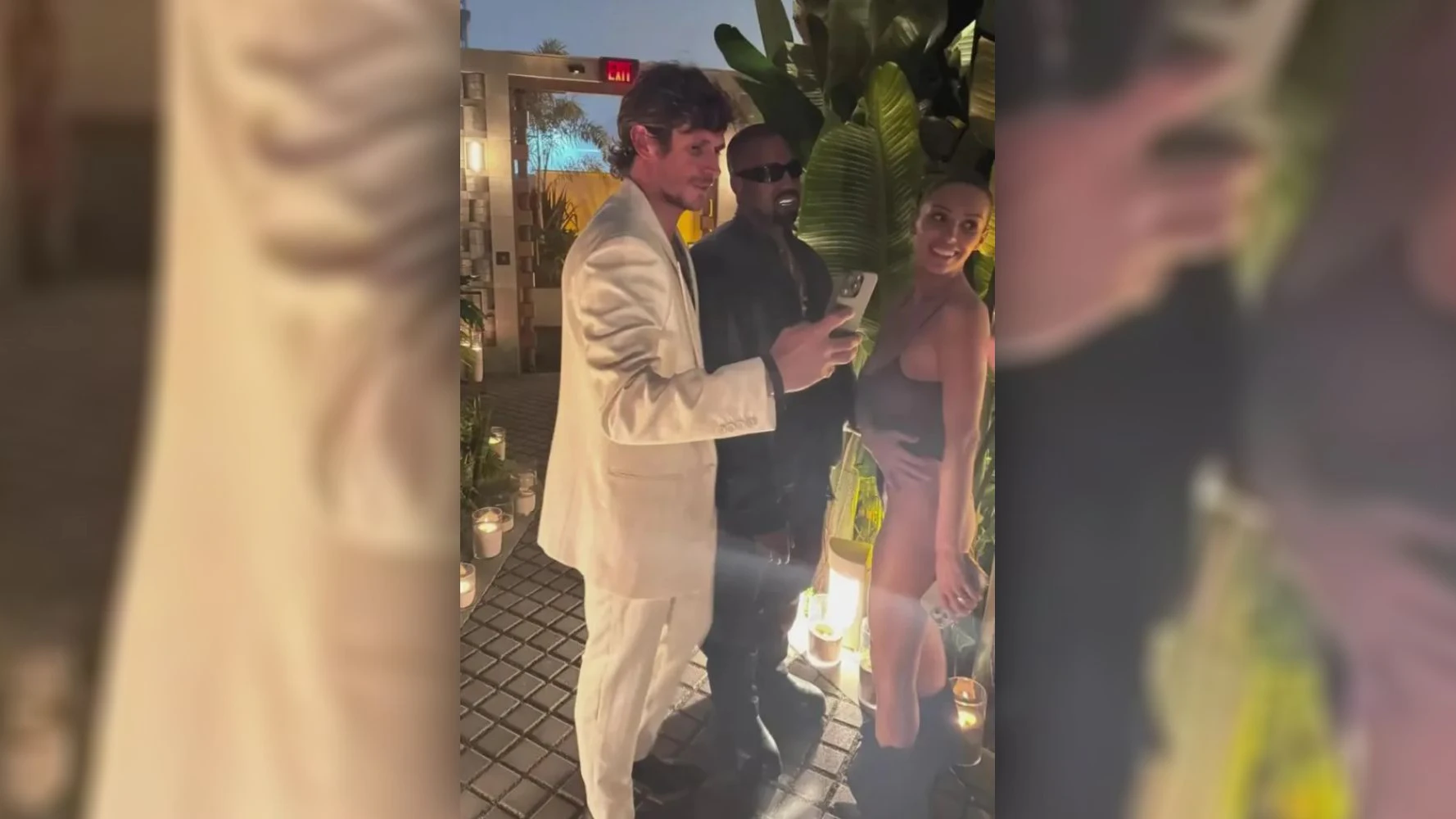 Jake Hall neben Kanye West und Bianca Censori.