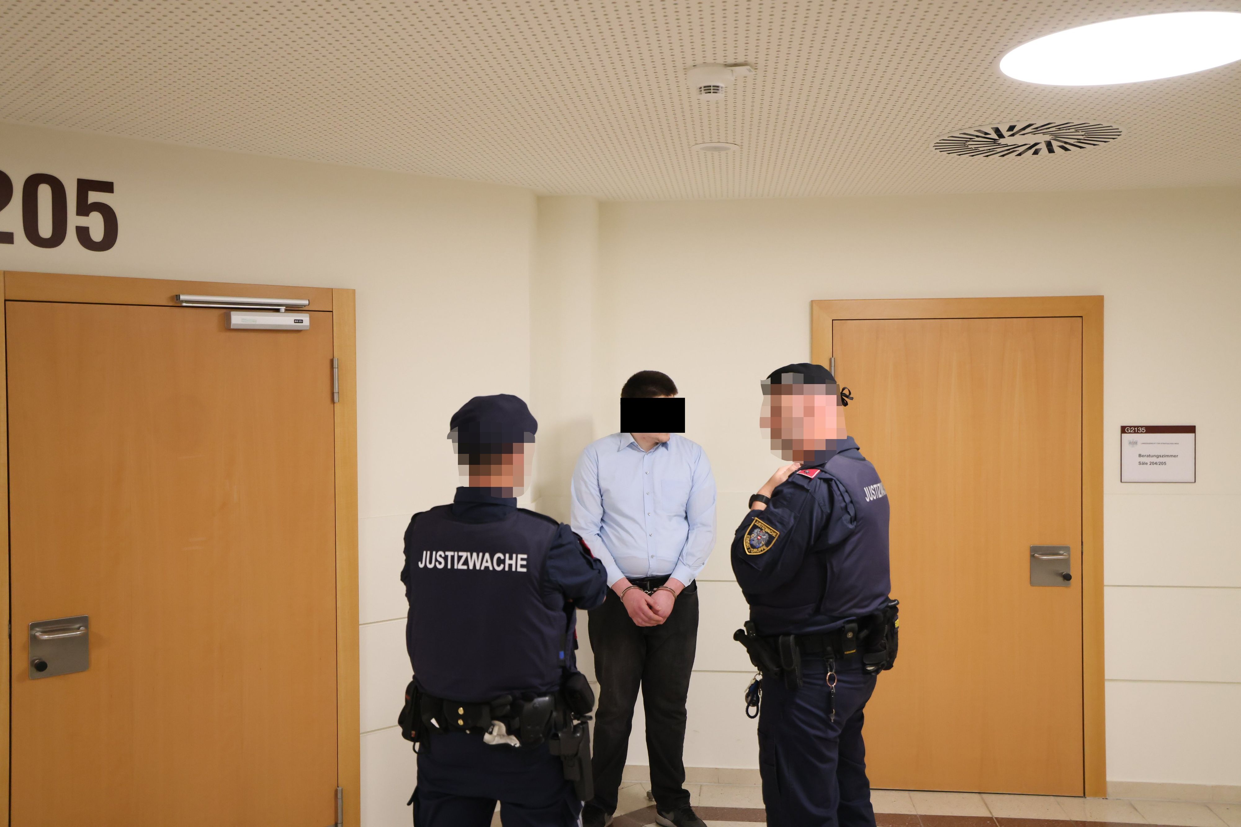 Der groß gewachsene Teenager vor Gericht in Wien.