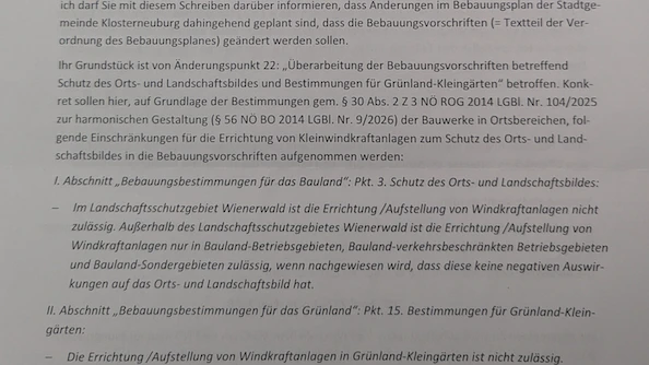 Auszug aus dem Schreiben