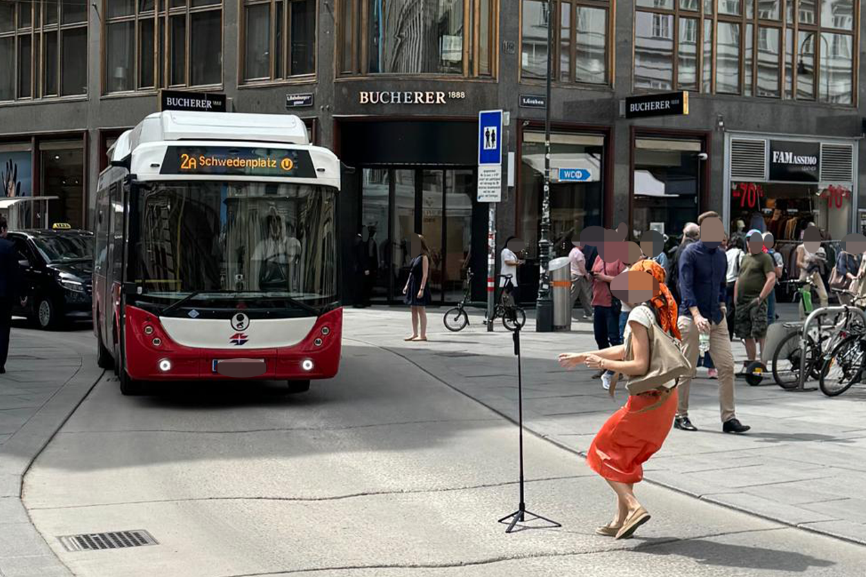 Mit ihrer Aktion erregte die Frau definitiv Aufsehen.