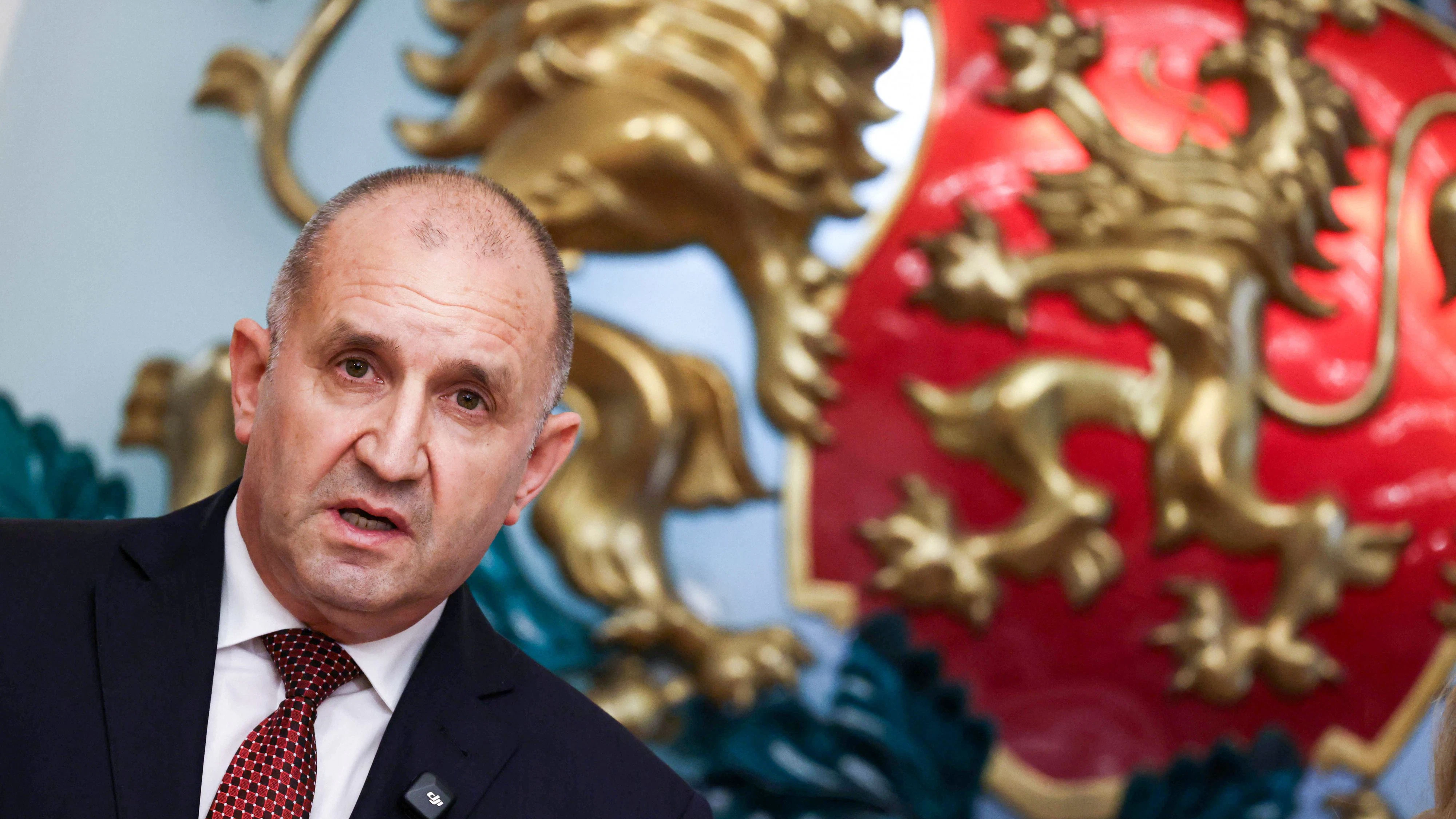 Rumen Radev, leader of Bulgaria's largest political coalition "Progressive Bulgaria" and former Bulgarian president, speaks as he presents a cabinet proposal to Bulgarian President Iliana Iotova (not pictured), in Sofia, Bulgaria May 7, 2026. REUTERS/Spasiyana Sergieva