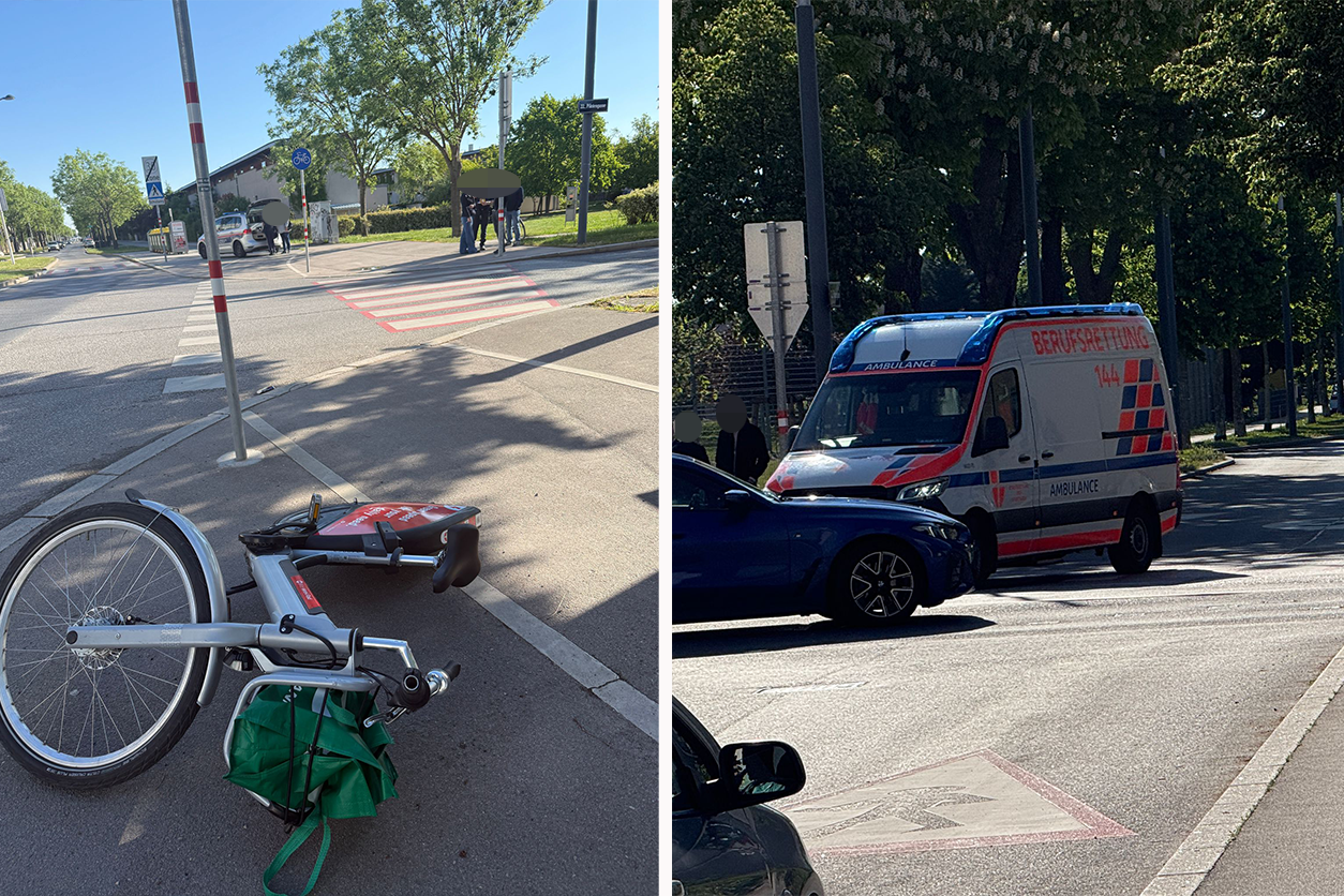 Am Freitag in der Früh wurde ein Radfahrer von einem Auto erfasst.