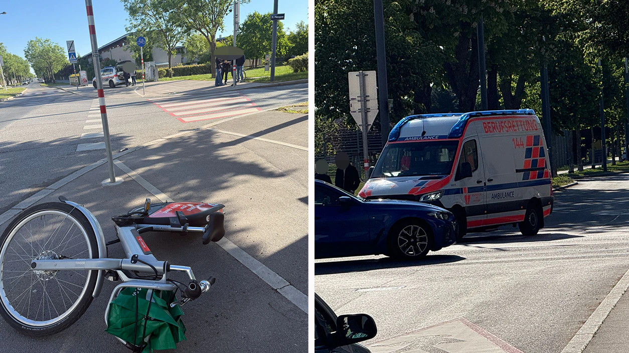 Am Freitag in der Früh wurde ein Radfahrer von einem Auto erfasst.